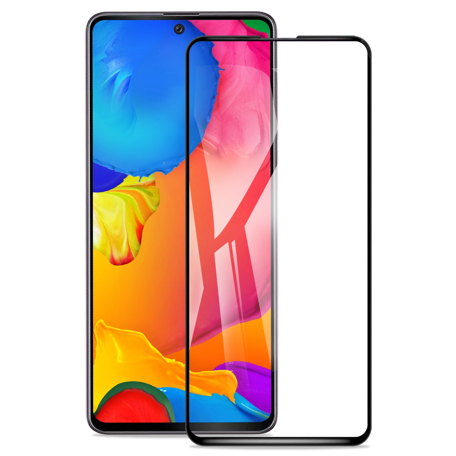 Samsung Galaxy A21s Tempered Glass Screen Protector Tough on with Black  Frame