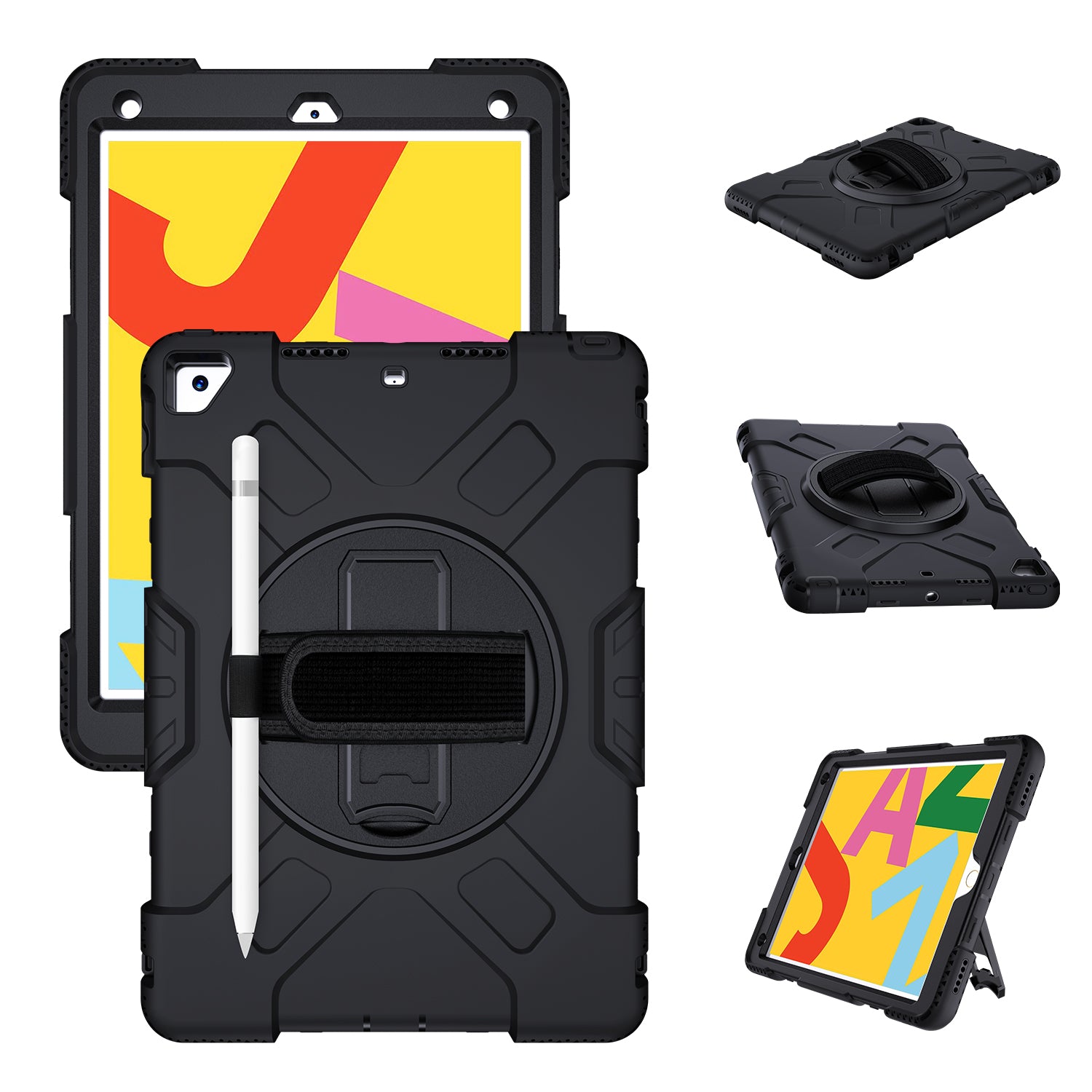 Tough On iPad 7 / 8 / 9th Gen 10.2" Case Rugged Protection Black