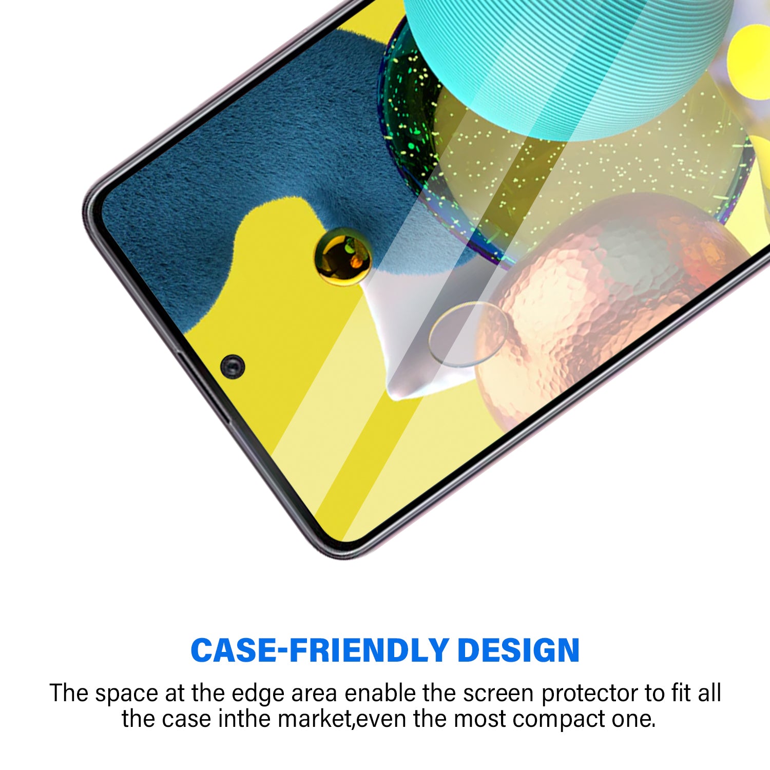 Samsung Galaxy A51 Tempered Glass Screen Protector Tough on with Black Frame