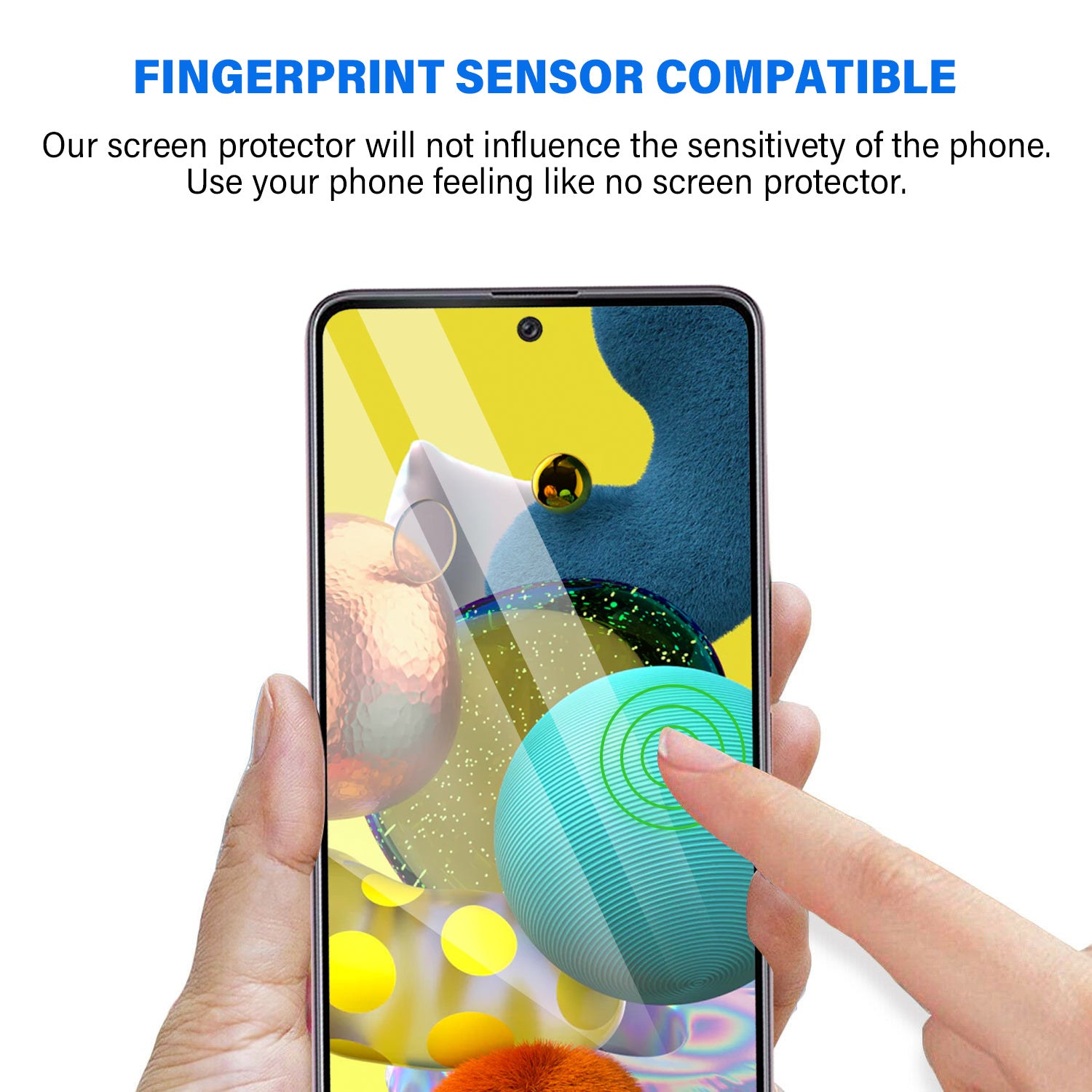 Samsung Galaxy A51 Tempered Glass Screen Protector Tough on with Black Frame