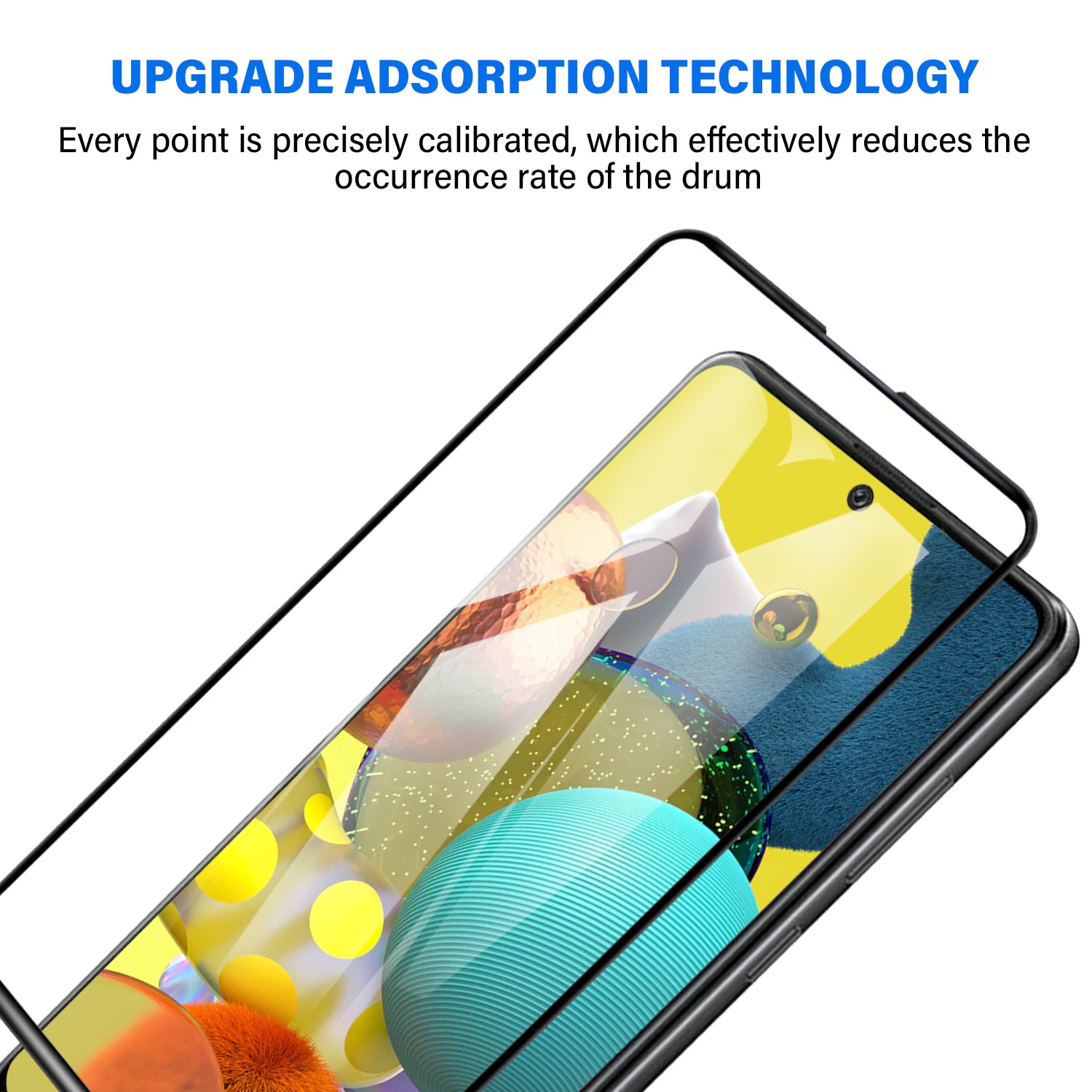 Samsung Galaxy A51 Tempered Glass Screen Protector Tough on with Black Frame