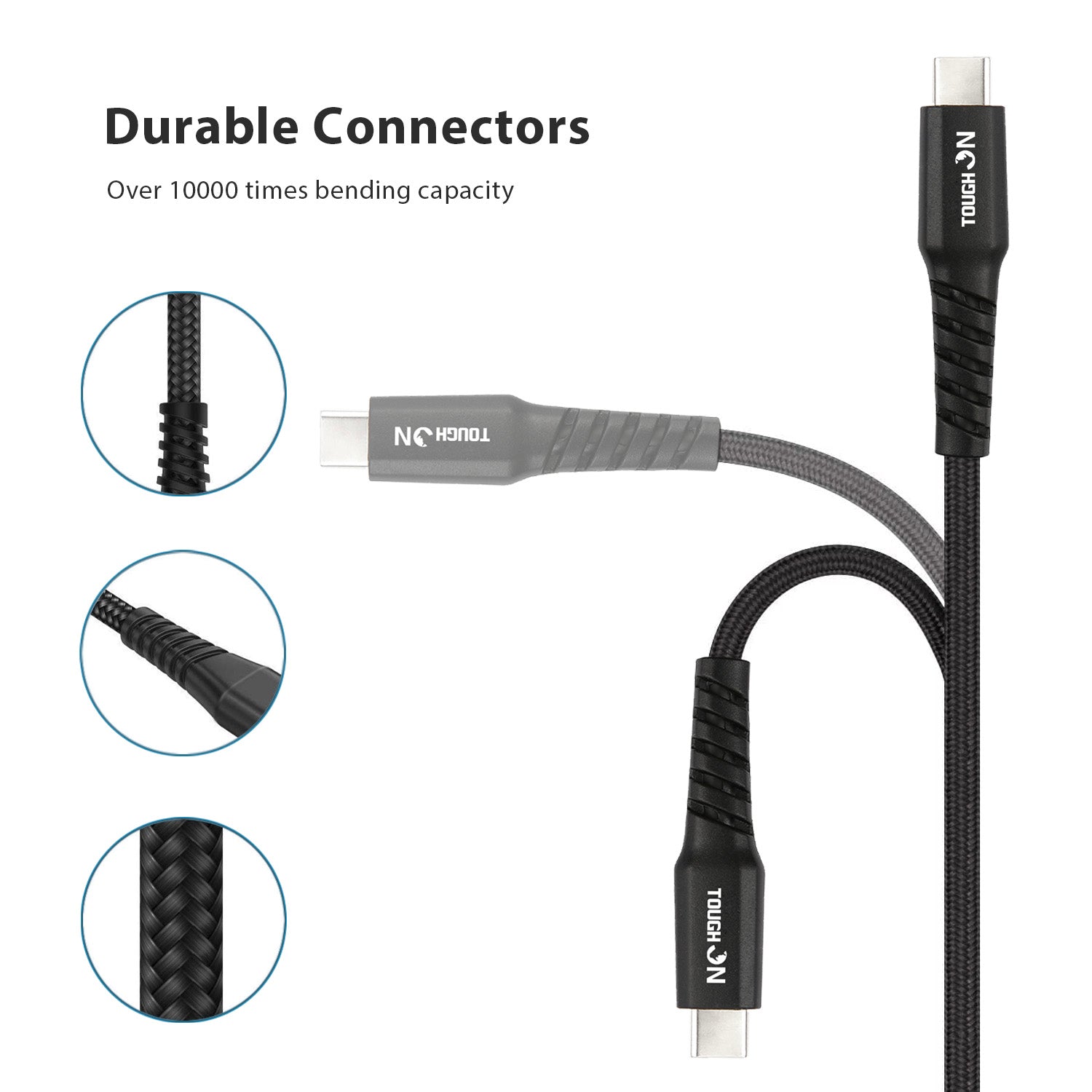 Tough on USB C to USB C Cable Type C Fast Charging 1m Black