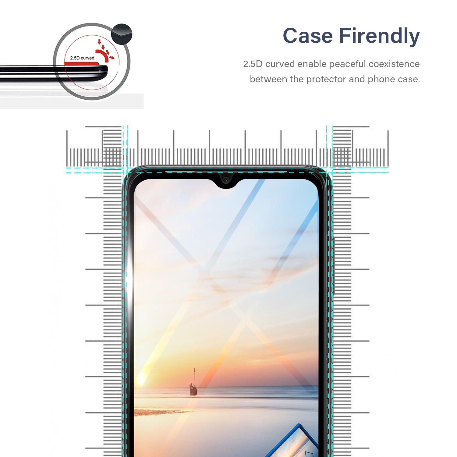 Tough On Samsung Galaxy A14 5G Tempered Glass Screen Protector Black
