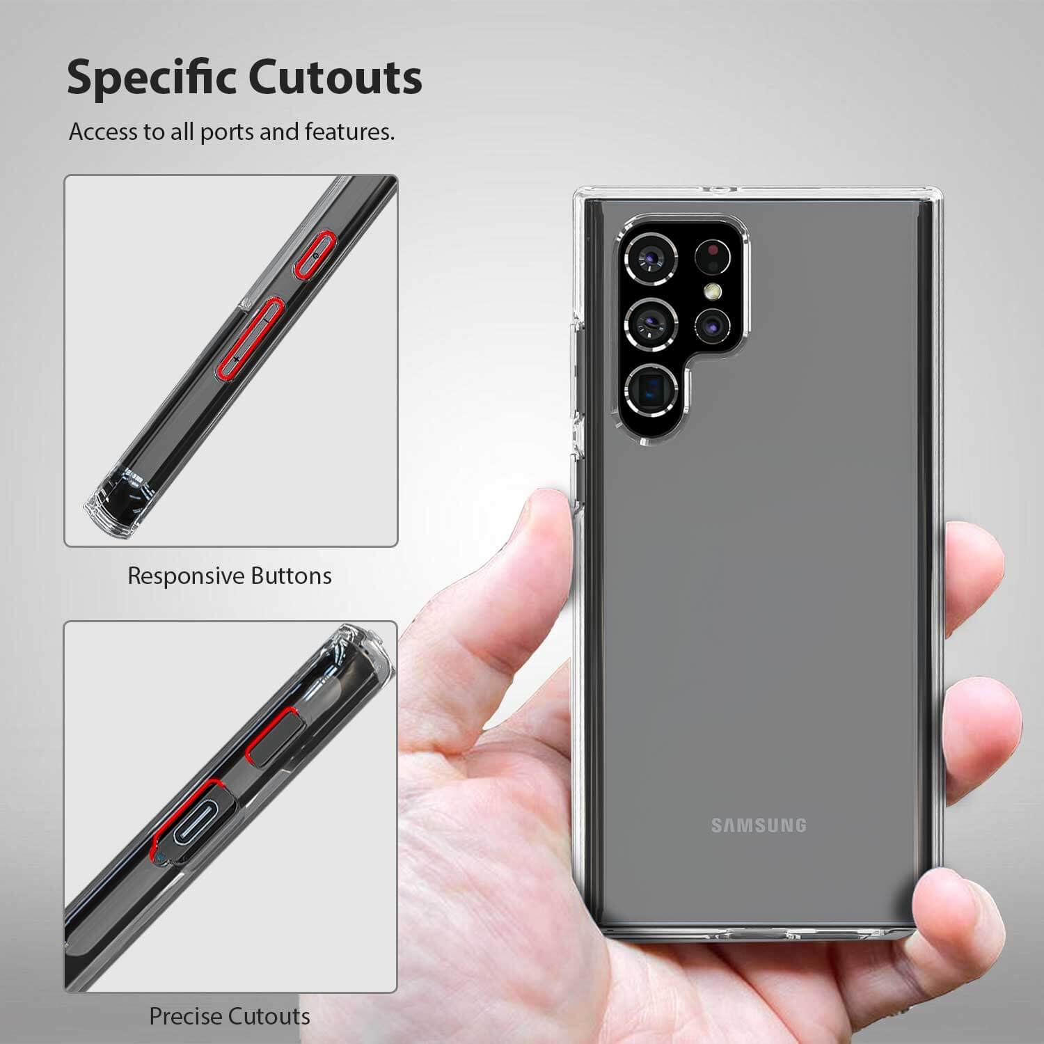 Tough On Samsung Galaxy S22 Ultra 5G Case Tough Clear