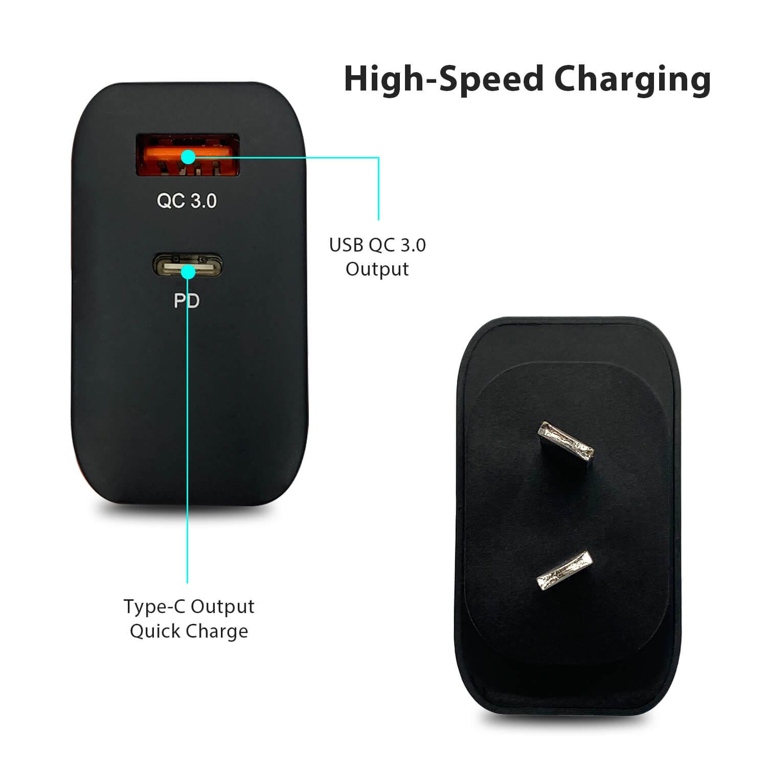Tough on 48W Dual Port PD & QC 3.0 Fast Wall Charger PTC Shop Australia