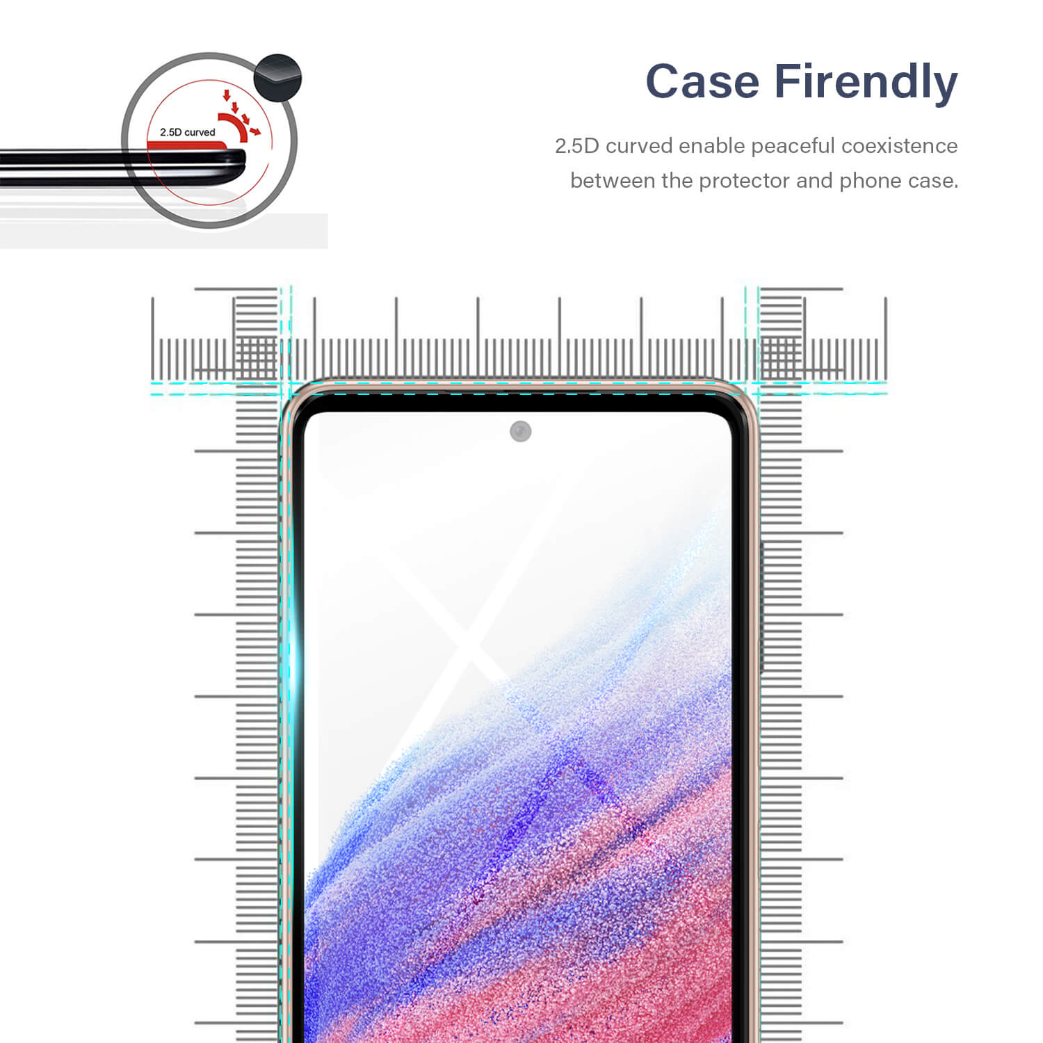 Tough On Samsung Galaxy A52s/A53 5G/A52 5G 2.5D Tempered Glass Screen Protector Black