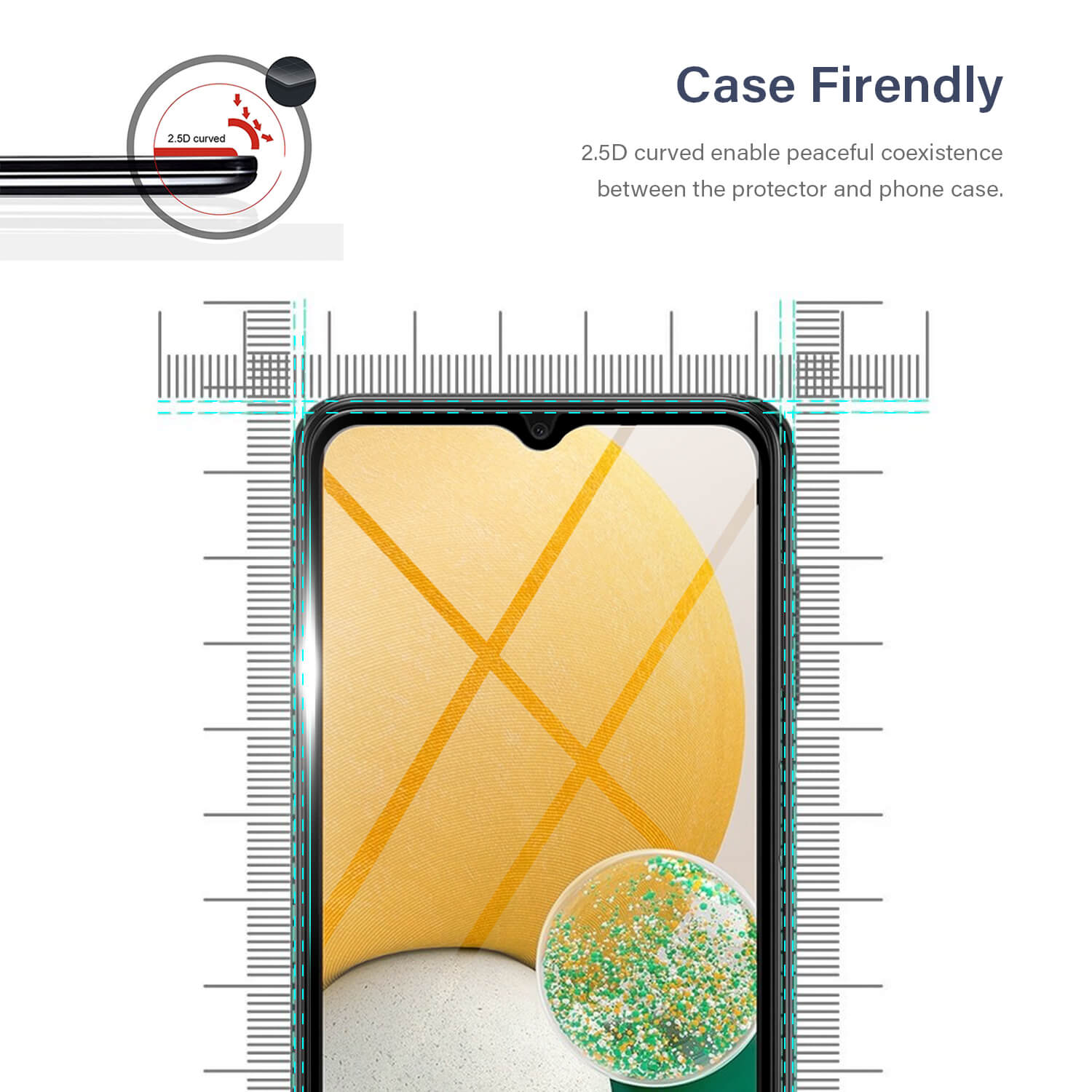 Tough On Samsung Galaxy A13 4G 2.5D Tempered Glass Screen Protector Black