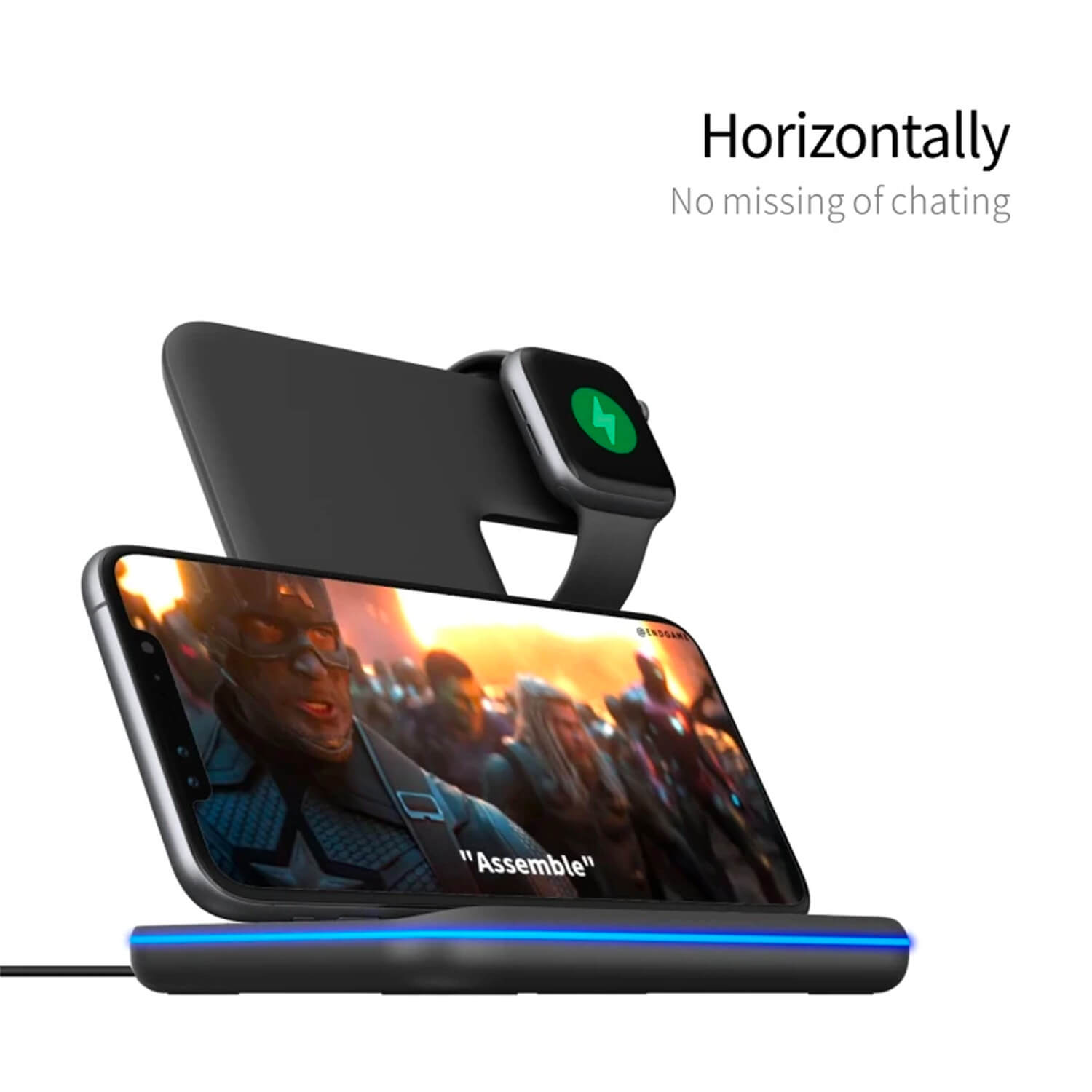 PTC Select 3 in 1 Wireless Charger Stand Dock for Apple iPhone iWatch Airpods
