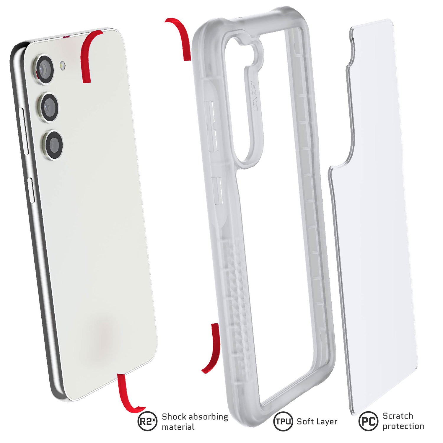 Ghostek Samsung Galaxy S23 Plus Case Covert 6 Ultra-Thin Clear