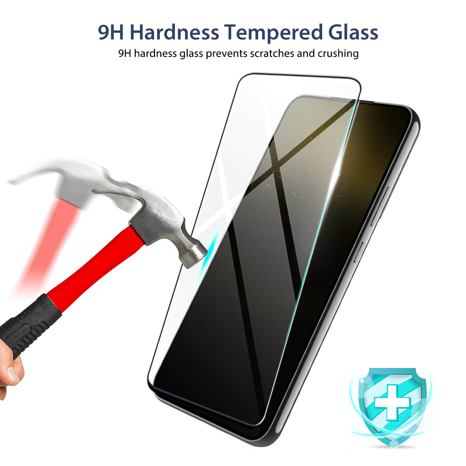 Tough On Samsung Galaxy S22 5G Full Tempered Glass Screen Protector Black