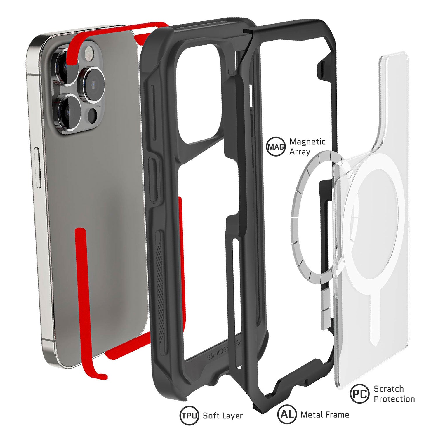 Ghostek iPhone 14 Pro Case Atomic Slim with Magsafe Black