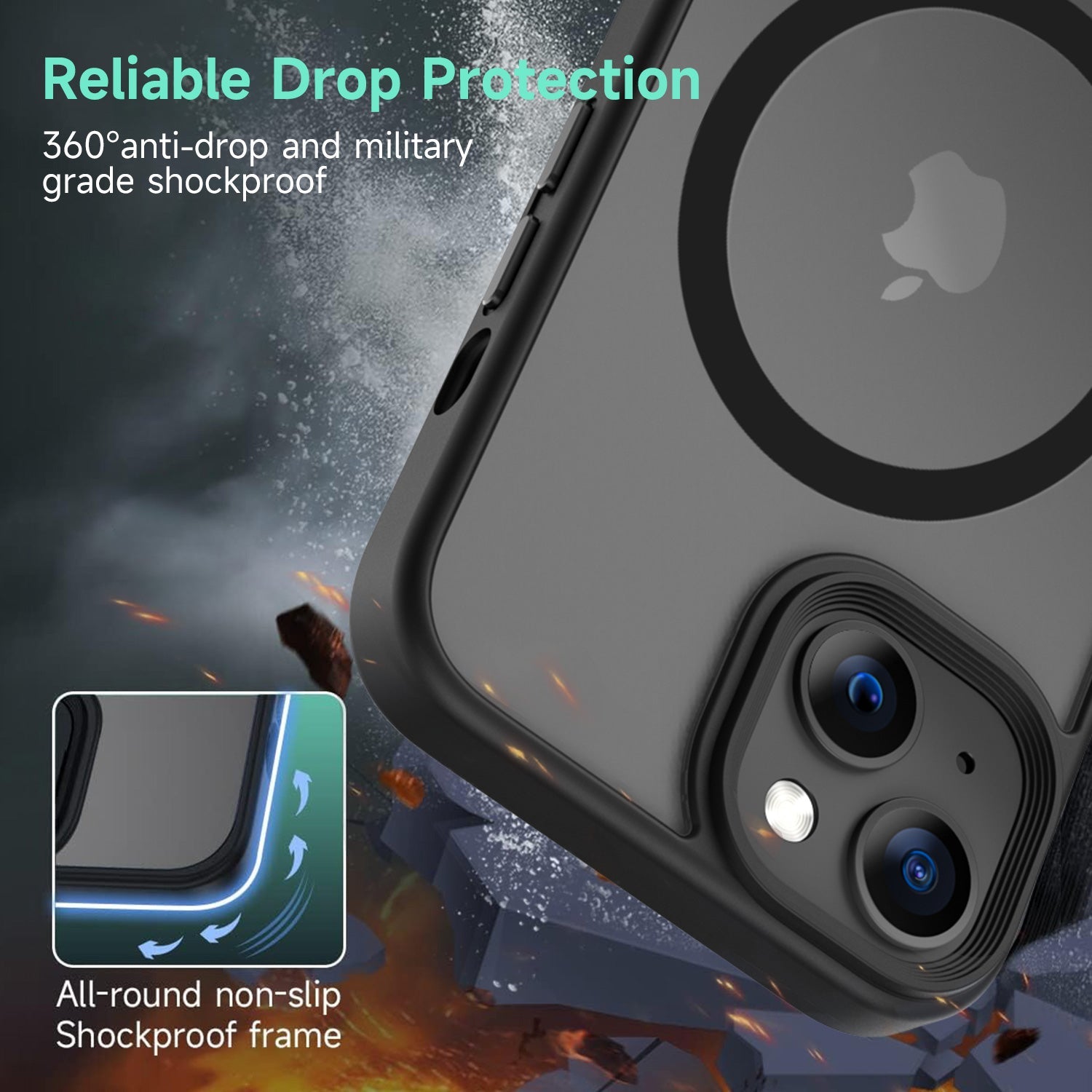 Tough On iPhone 13 Matte Case With Magsafe Black