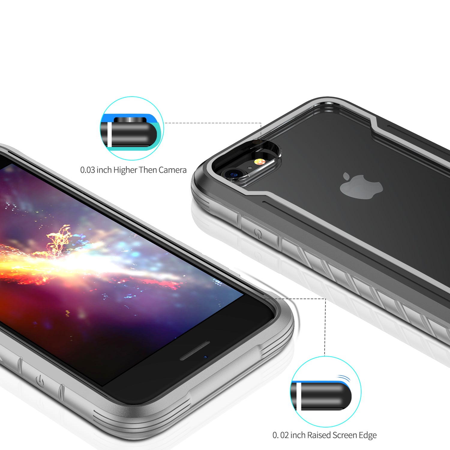 Tough On iPhone SE 2022&2020 / iPhone 8&7&6 Case Iron Shield Space Grey