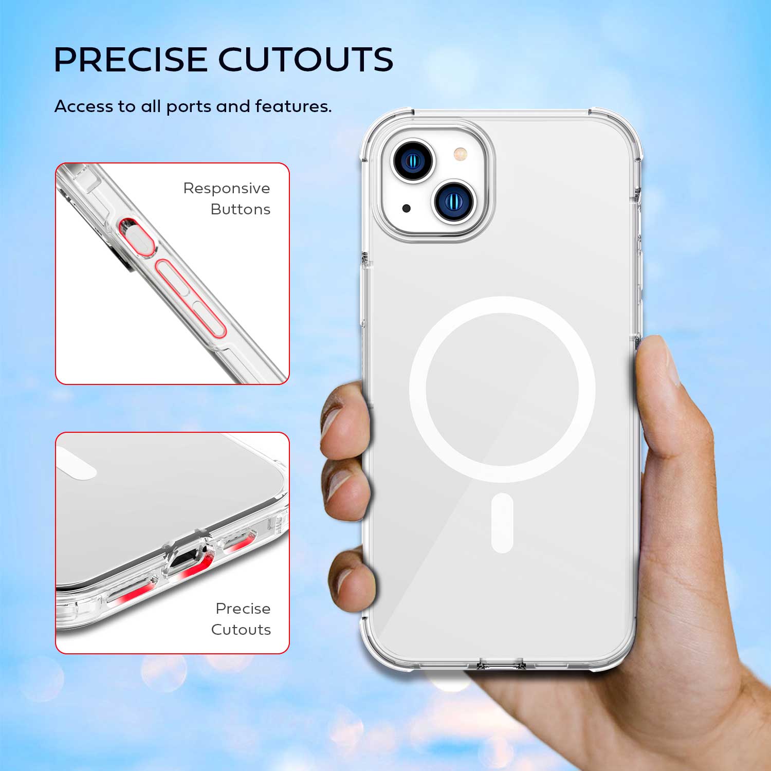 Tough On iPhone 14 Plus Clear Case with Magsafe