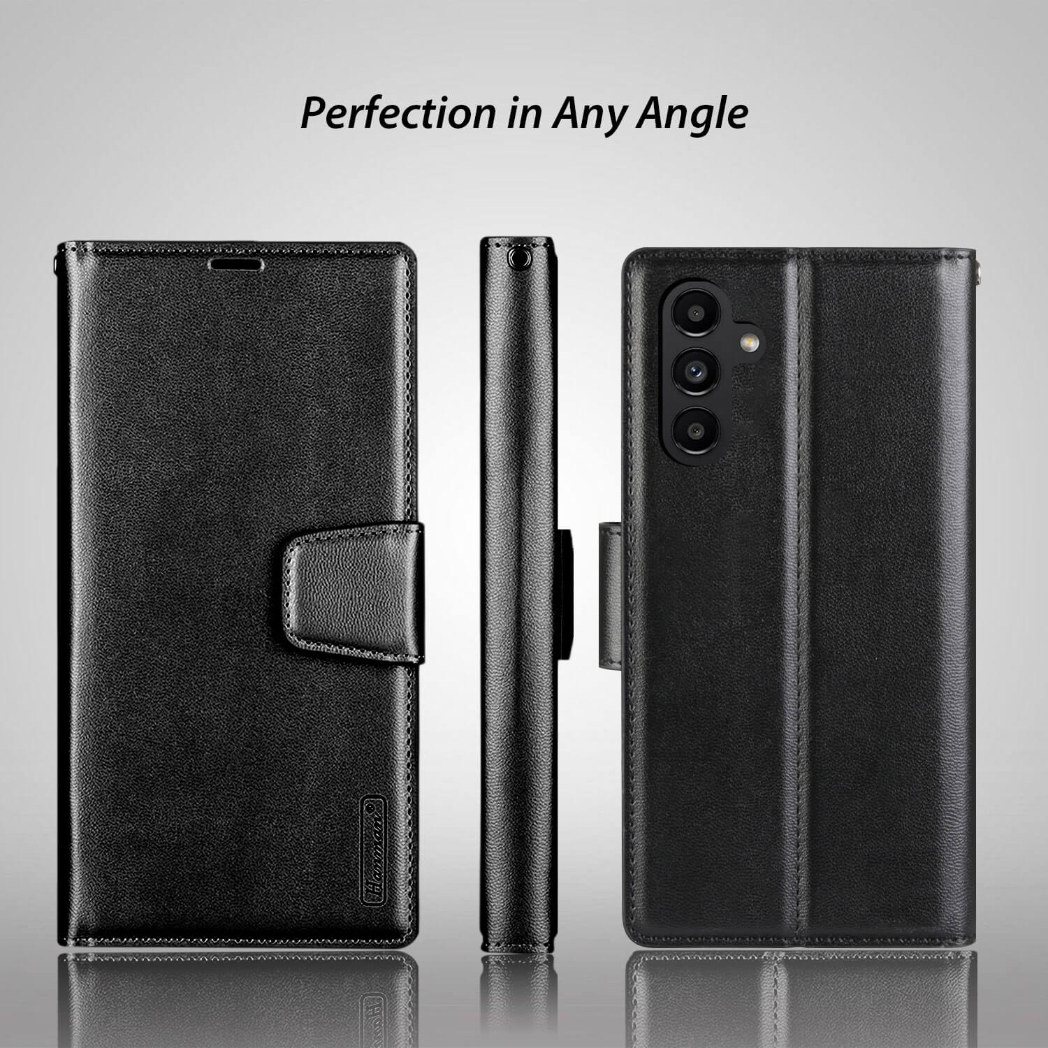 Hanman Samsung Galaxy A13 5G Leather Case Wallet Black