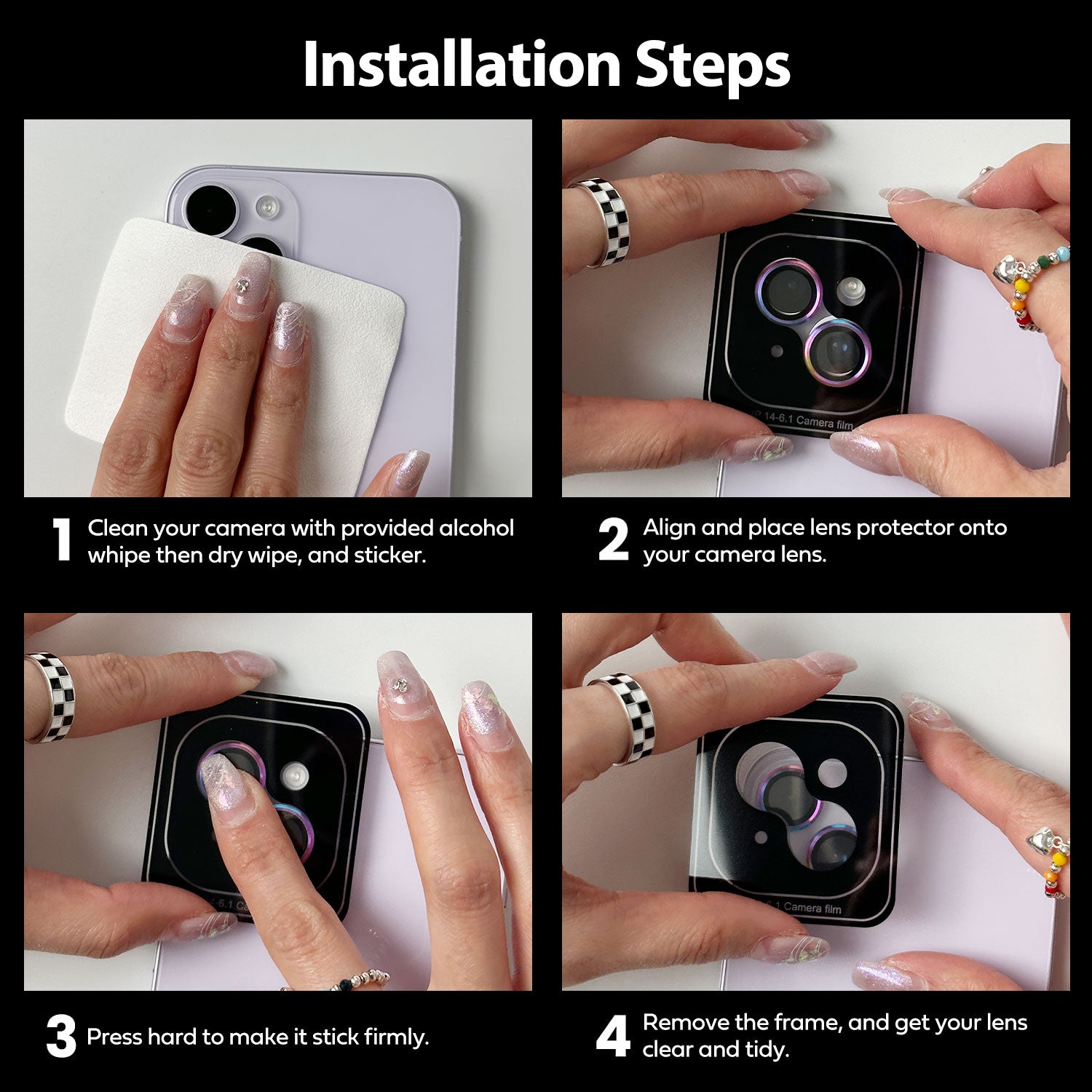 Tough On iPhone 14 Pro / Pro Max Rear Camera Lens Iridescent