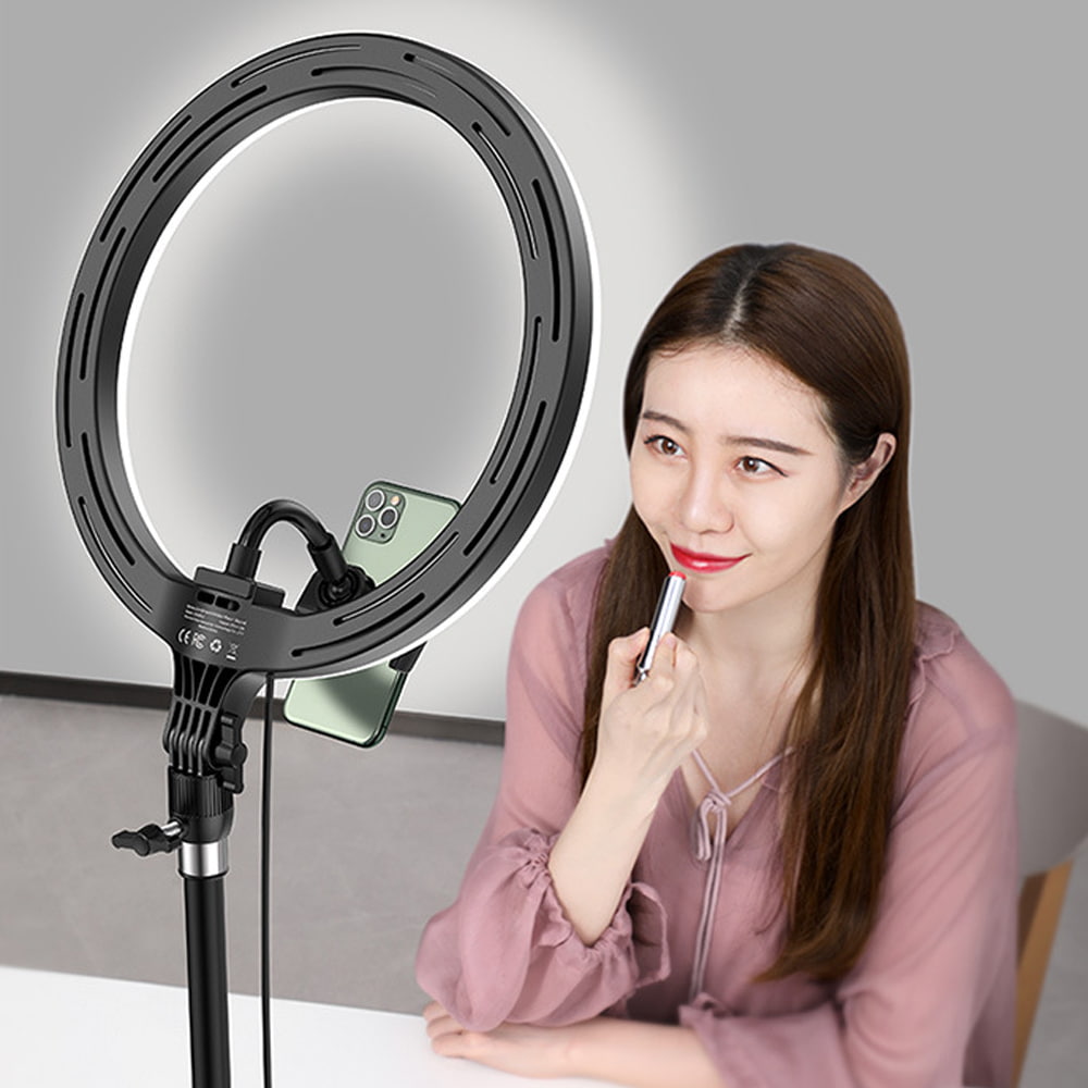 Baseus Live Stream Holder-table Stand Phone Holder USB Charging with LED Light Ring 10 inch