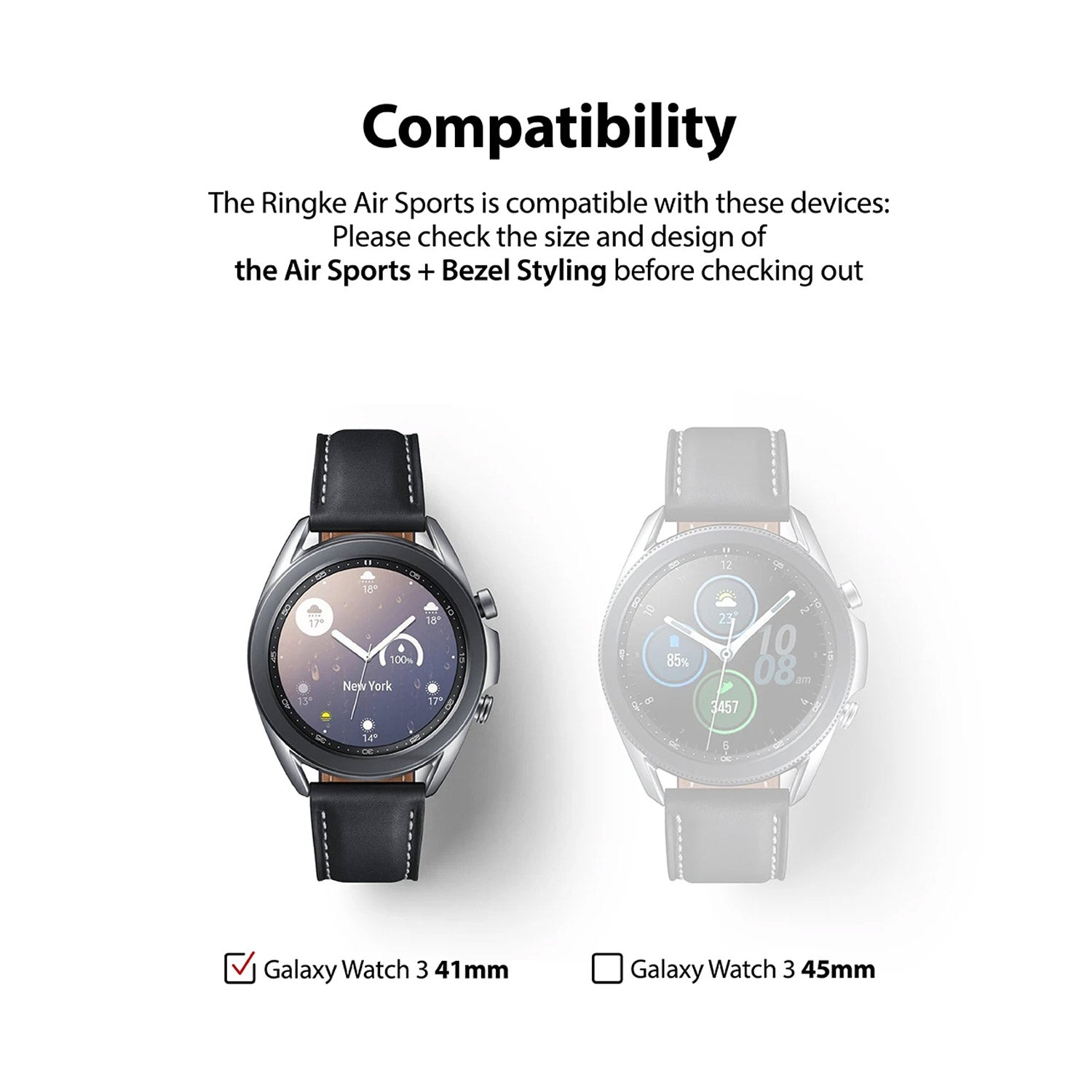 Ringke Galaxy Watch 3 41mm Styling 10 Air Sports Matte Clear Case+ Bezel Combo Pack