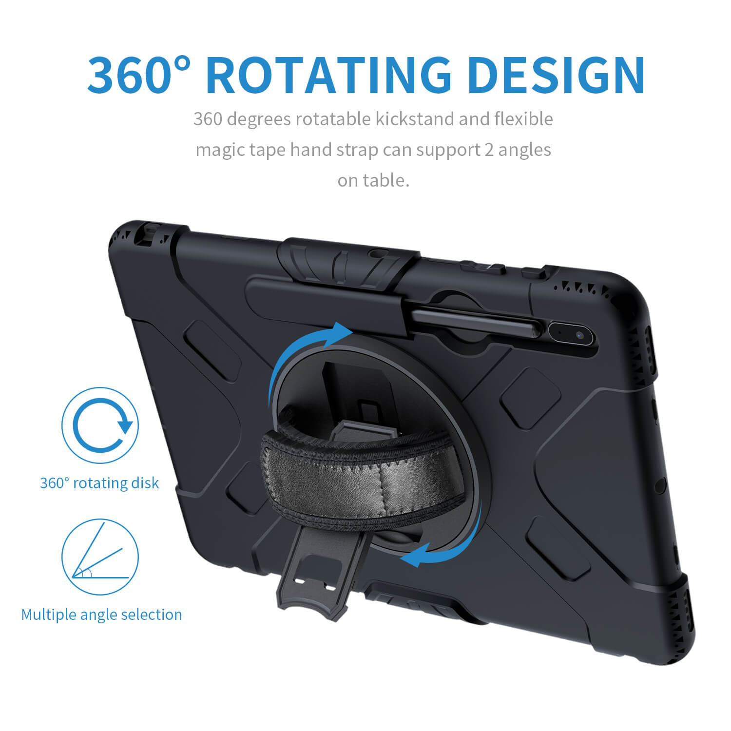 Tough on Samsung Galaxy Tab S7+ / S7 FE Case Rugged Protection Black