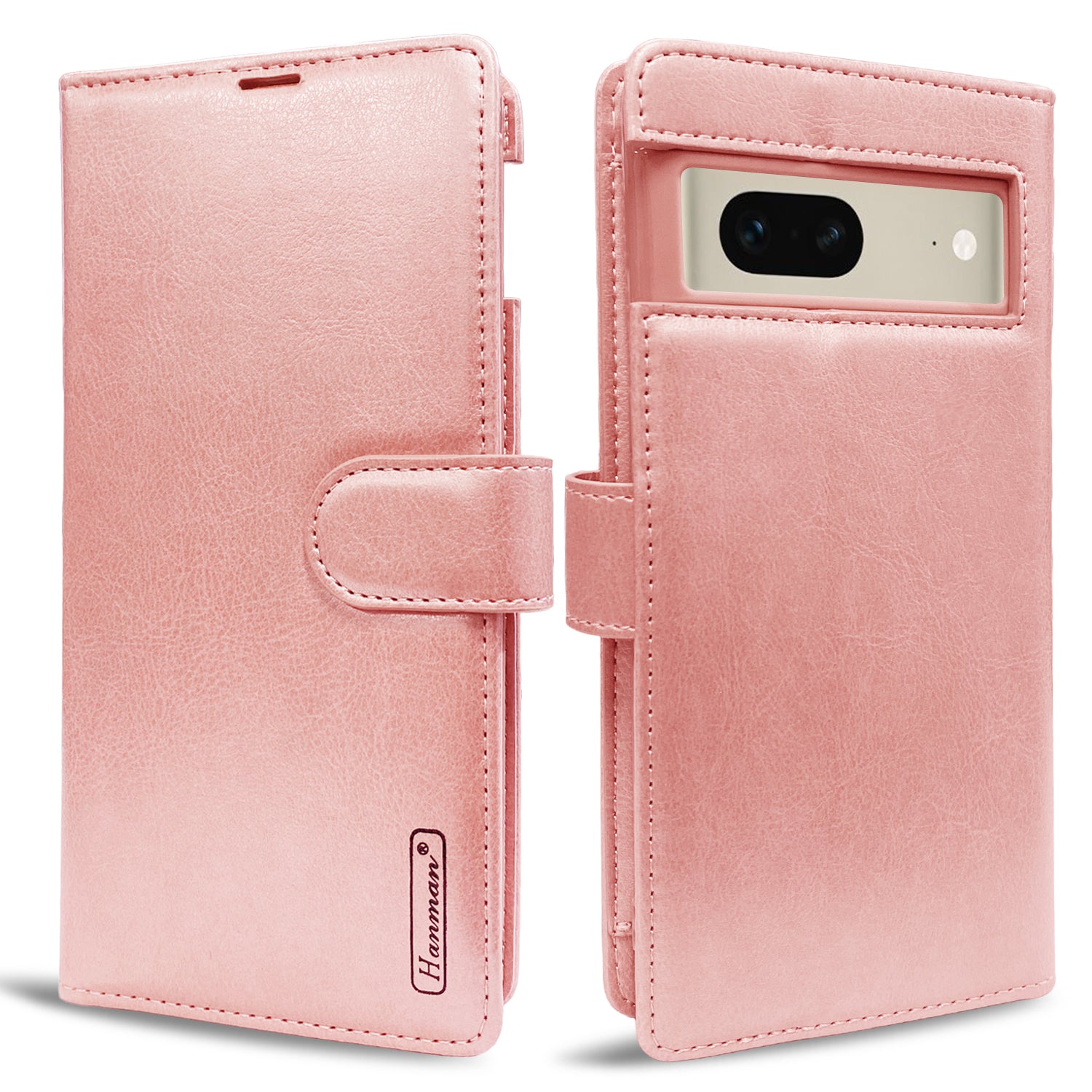 Hanman Google Pixel 7 Leather Case Rose Gold