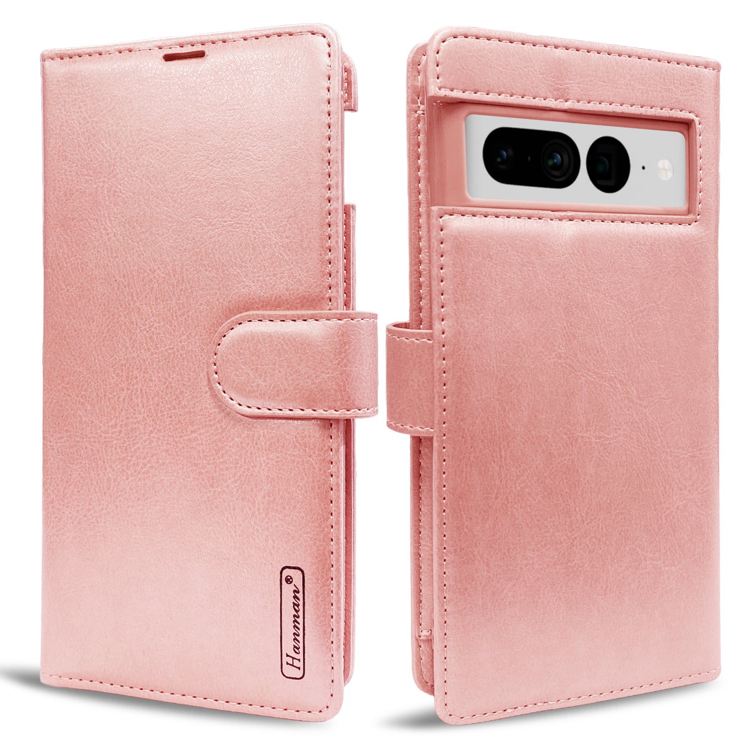 Hanman Google Pixel 7 Pro Leather Case Rose Gold