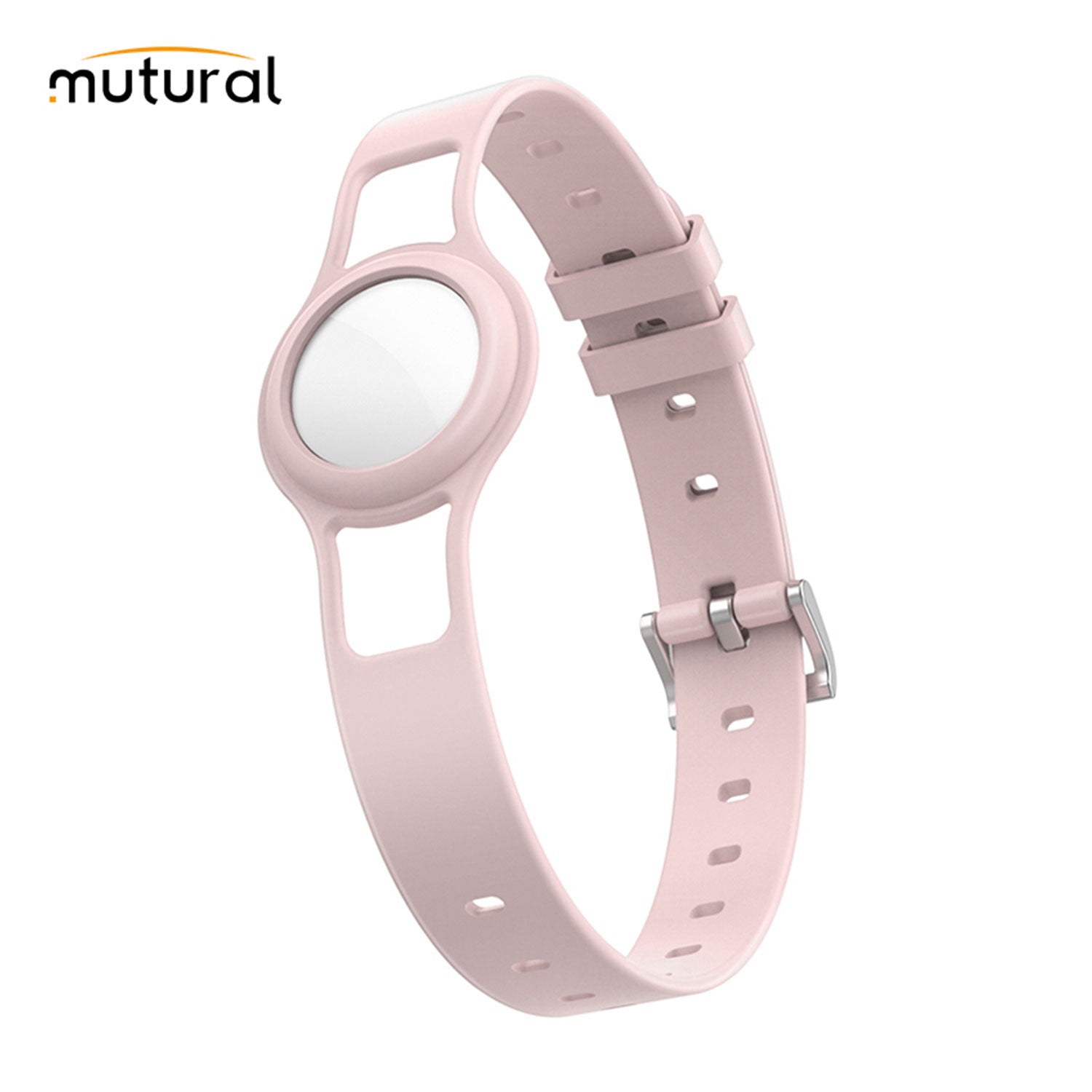 Mutural AirTag Soft Silicone Pet Collar Pink