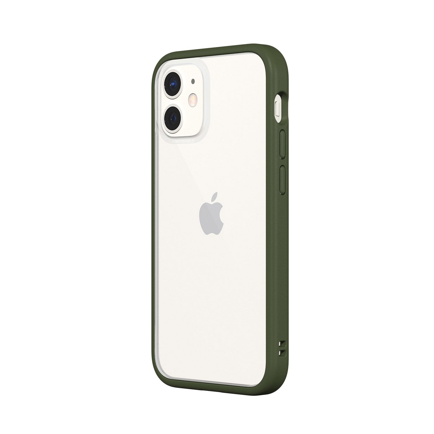 RhinoShield iPhone 12 mini Case MOD NX with Rim, Button, Frame, Clear Back Plate Camo Green