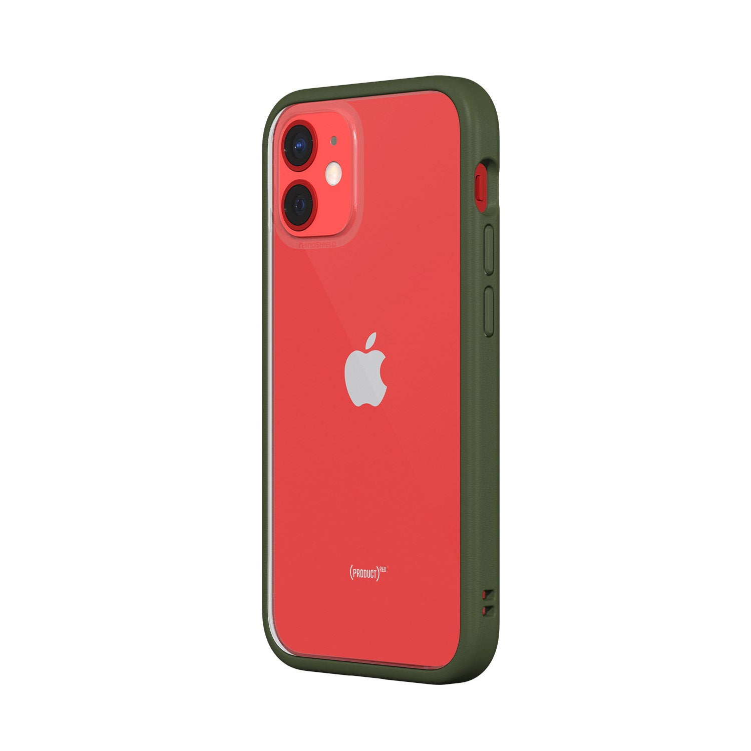 RhinoShield iPhone 12 mini Case MOD NX with Rim, Button, Frame, Clear Back Plate Camo Green