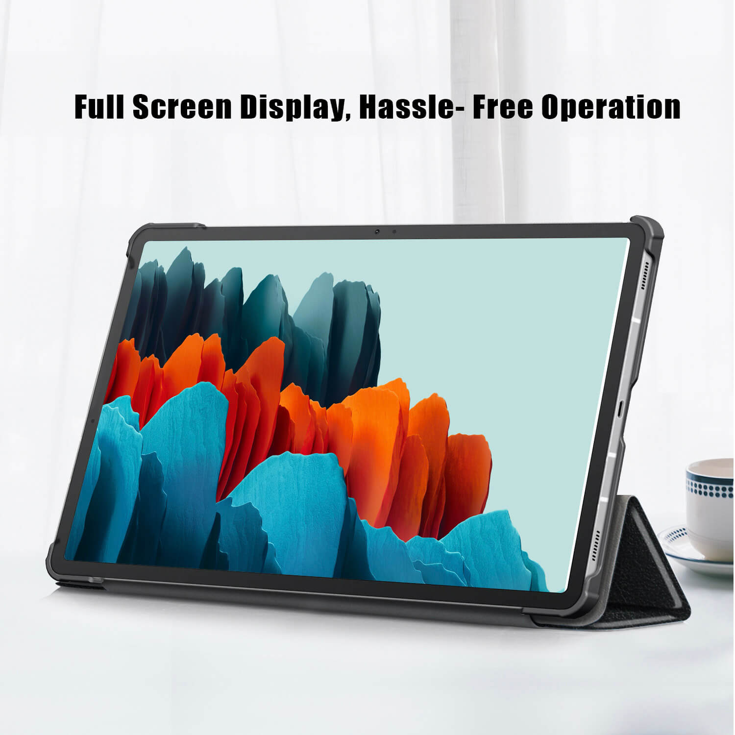 Tough on Samsung Galaxy Tab S7+ Case Smart Cover Black