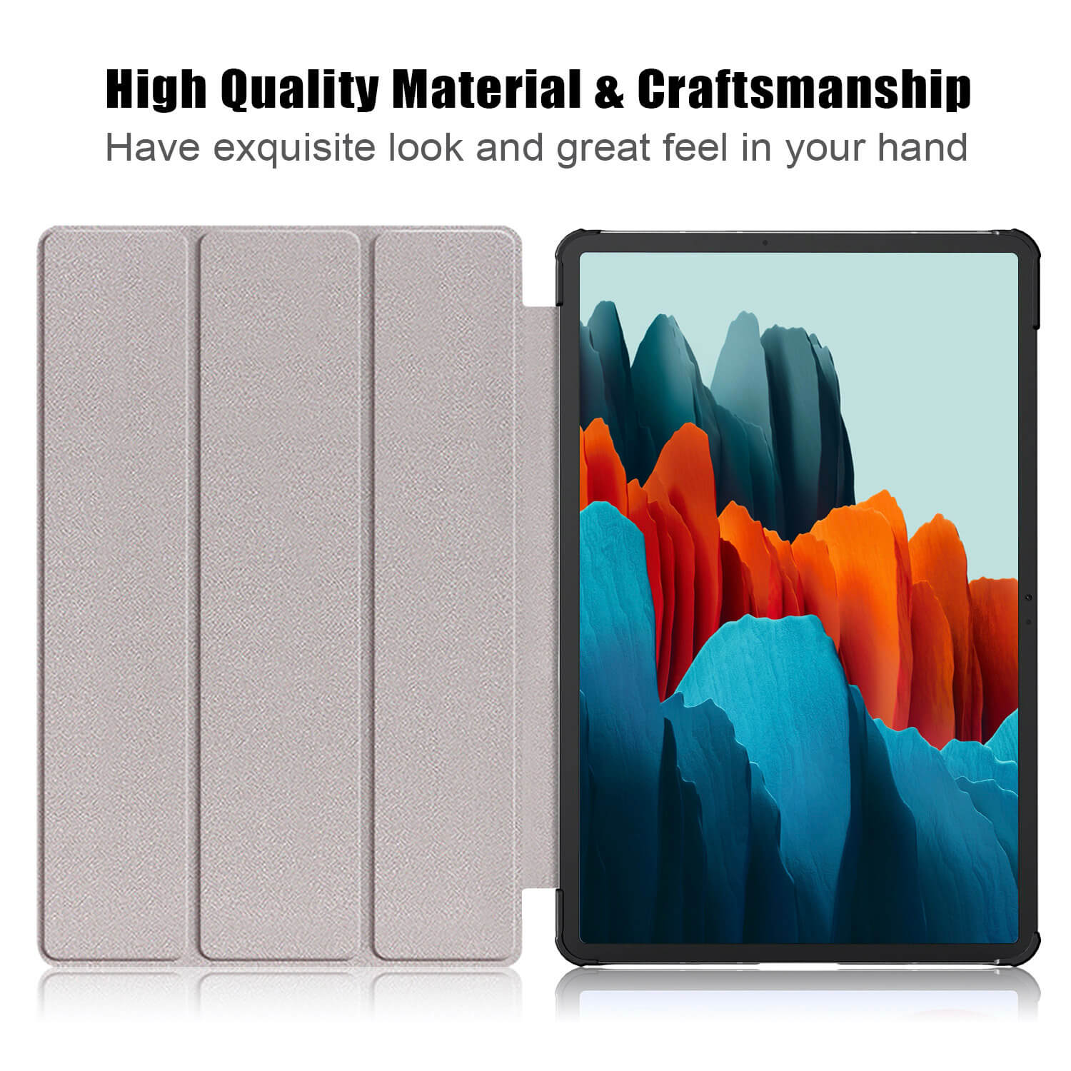 Tough on Samsung Galaxy Tab S7+ Case Smart Cover Black