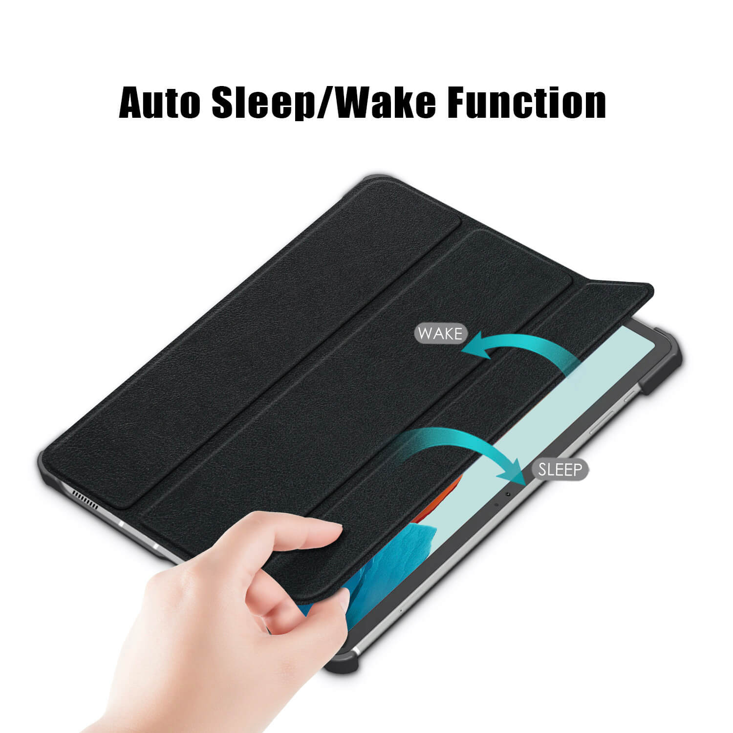 Tough on Samsung Galaxy Tab S7+ Case Smart Cover Black