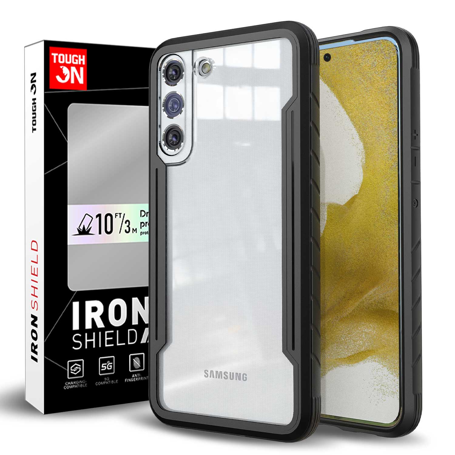 Tough On Samsung Galaxy S22 5G Case Iron Shield Black