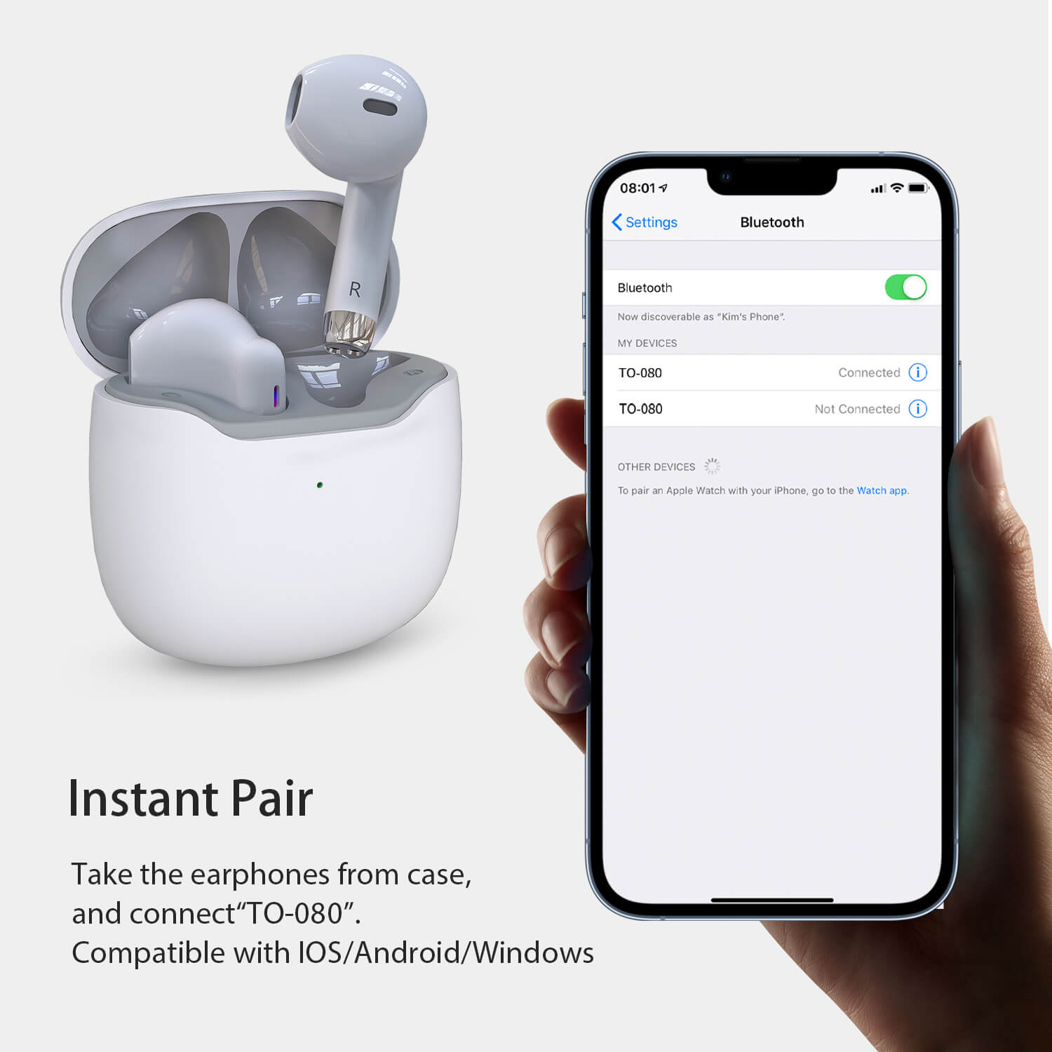 Tough on Bluetooth Earphones TO-080 White
