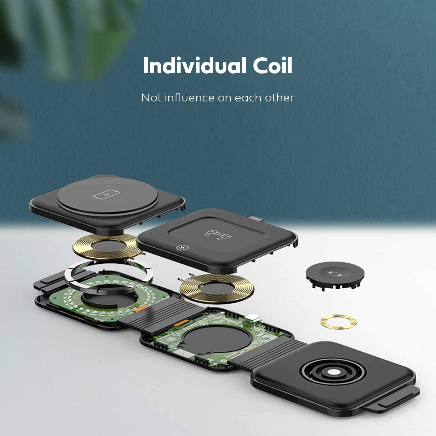3 in 1 Foldable 15W Magnetic Wireless Charger Pad White
