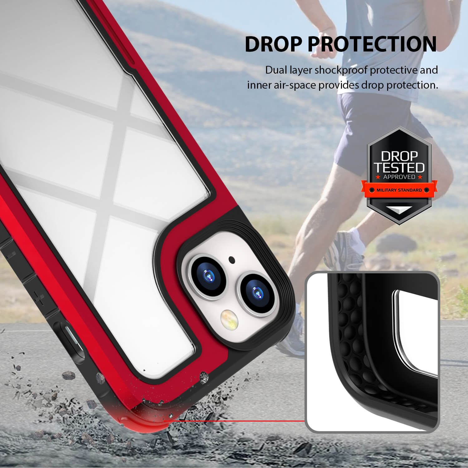 Tough On iPhone 13 Case Iron Shield Red