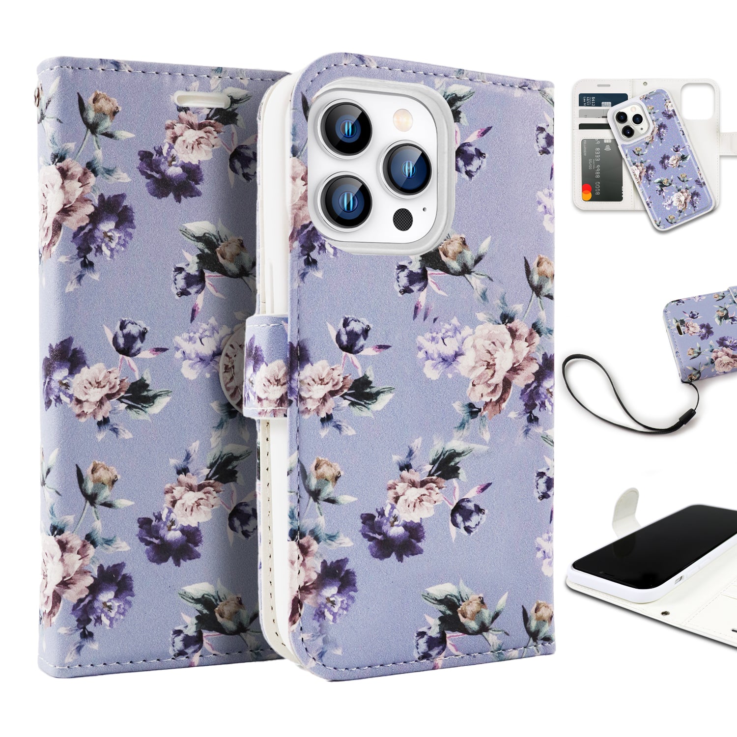 Tough On iPhone 14 Pro Max Magnetic Detachable Leather Floral Rosie