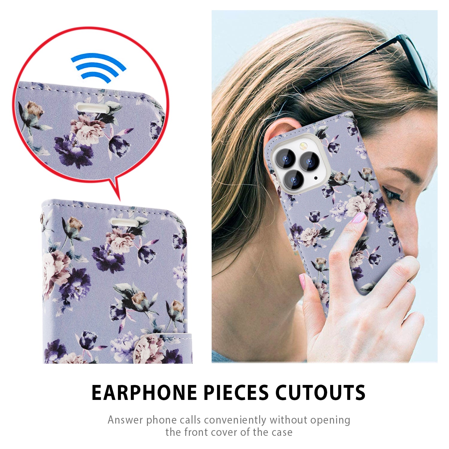 Tough On iPhone 14 Pro Max Magnetic Detachable Leather Case Floral Rosie