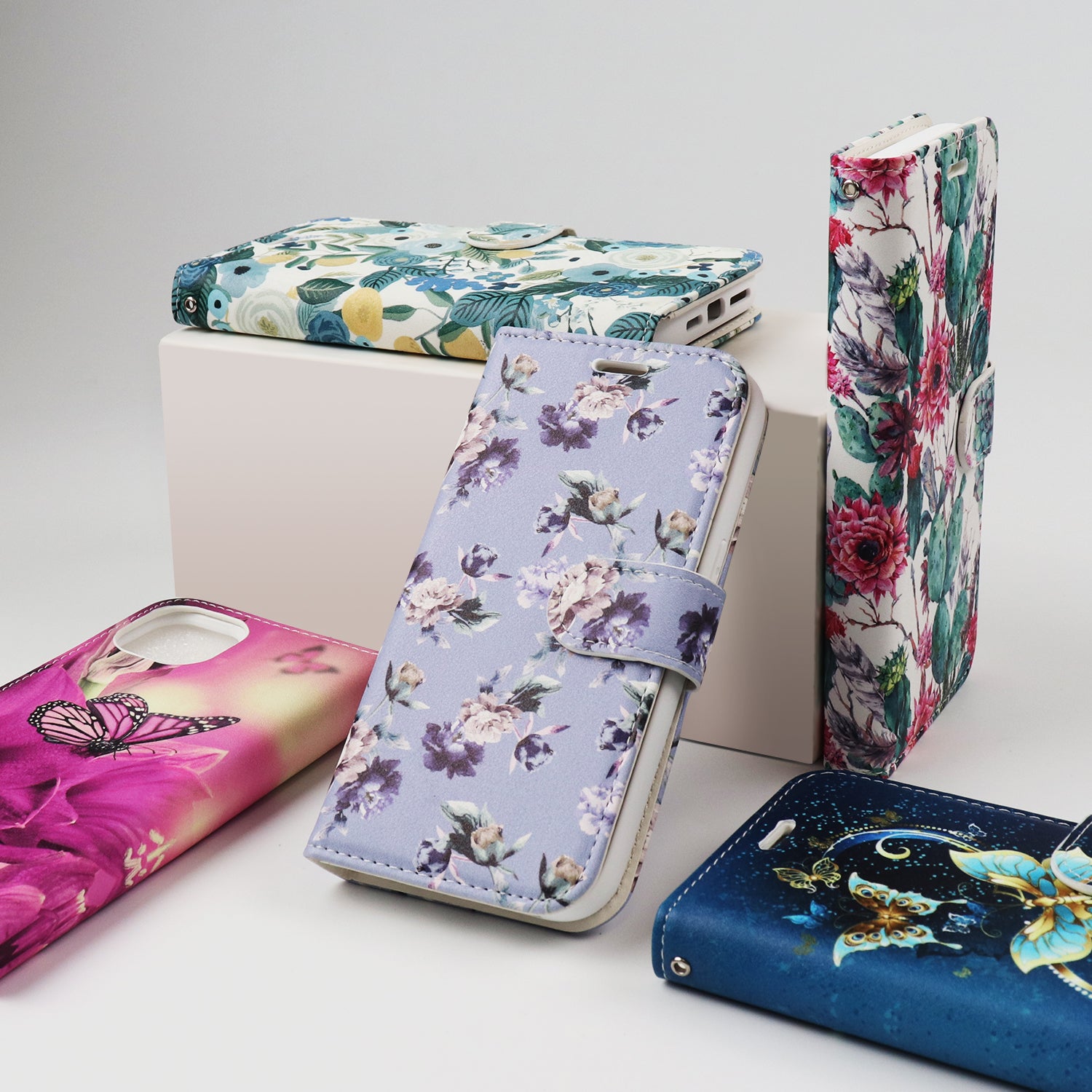Tough On iPhone 14 Pro Max Magnetic Detachable Leather Case Floral Rosie