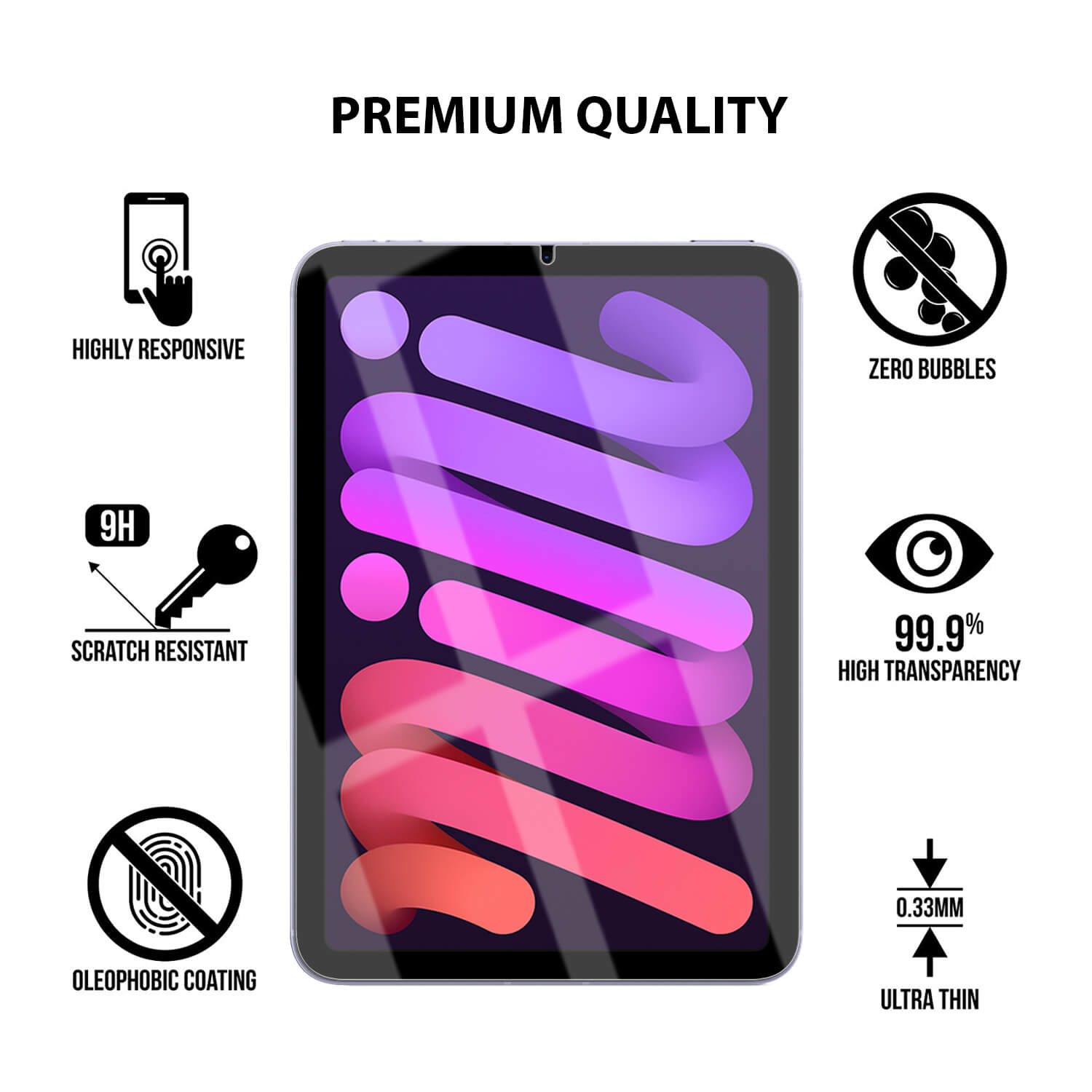 Tough on iPad mini 7/mini 6 Tempered Glass Screen Protector