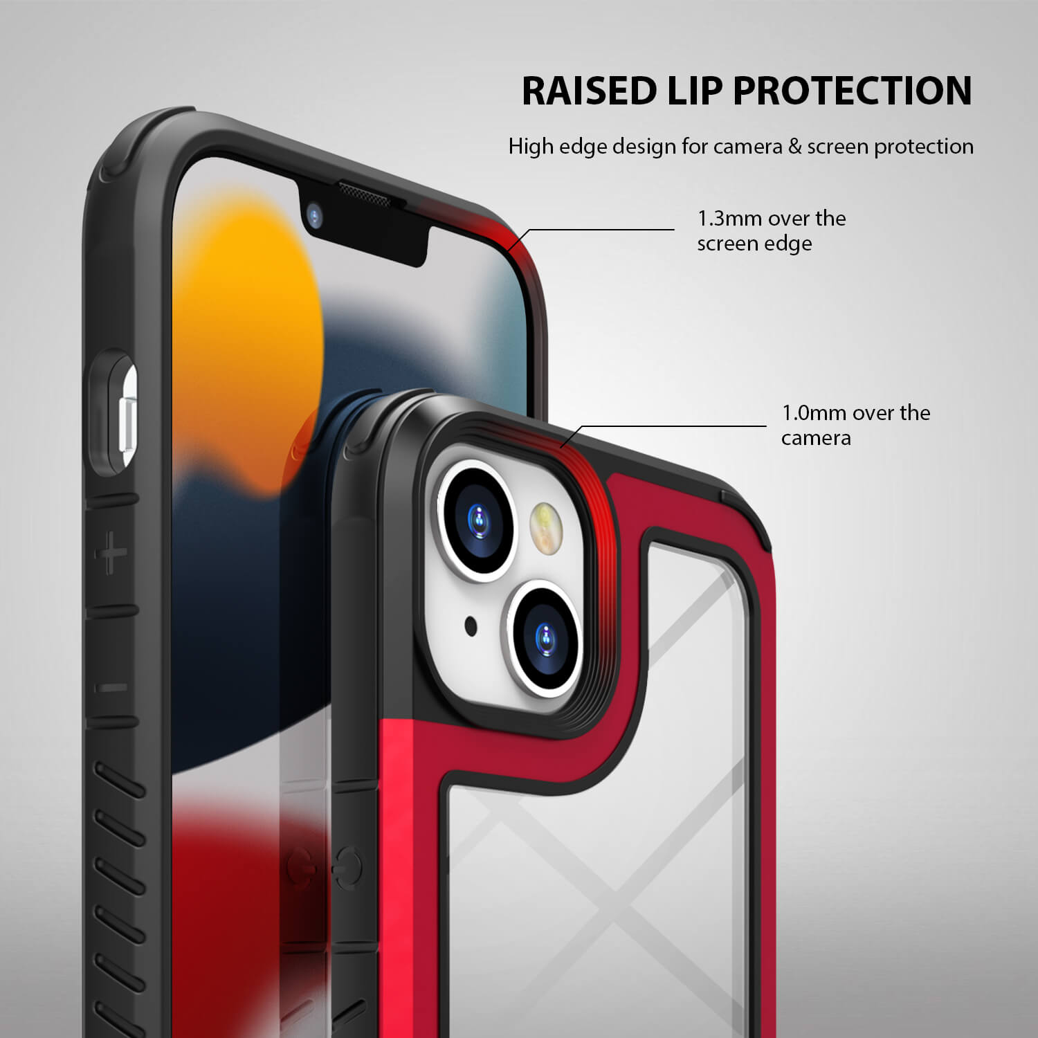 Tough On iPhone 13 Case Iron Shield Red