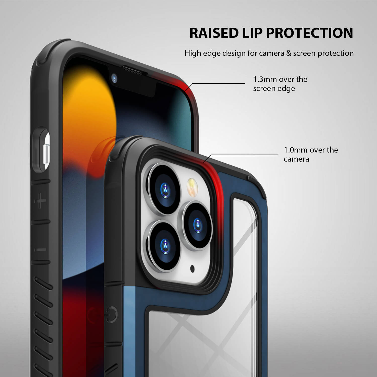 Tough On iPhone 13 Pro Case Iron Shield Blue