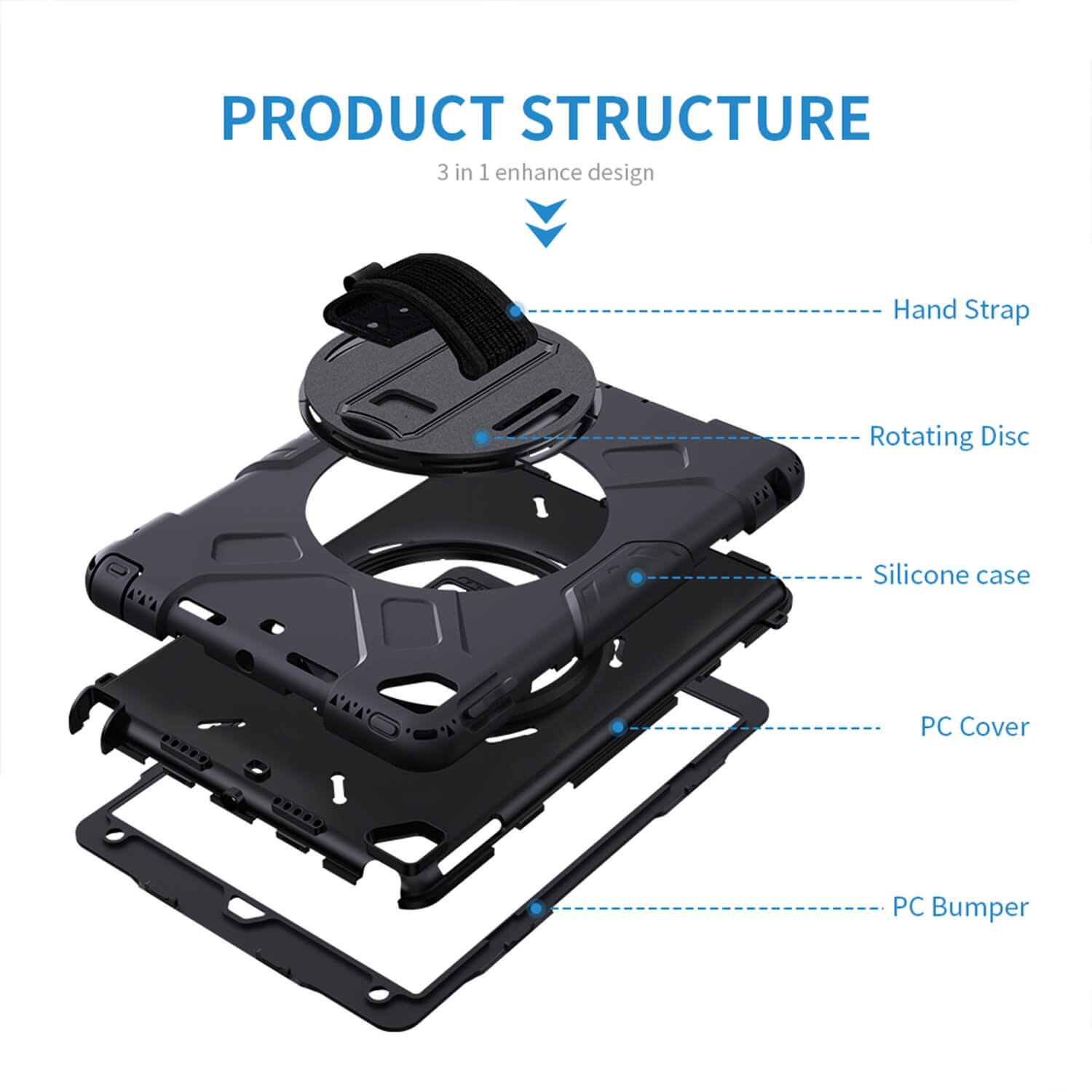 Tough On iPad (A16) 11th Gen / 10th Gen 10.9" Case Rugged Protection Black