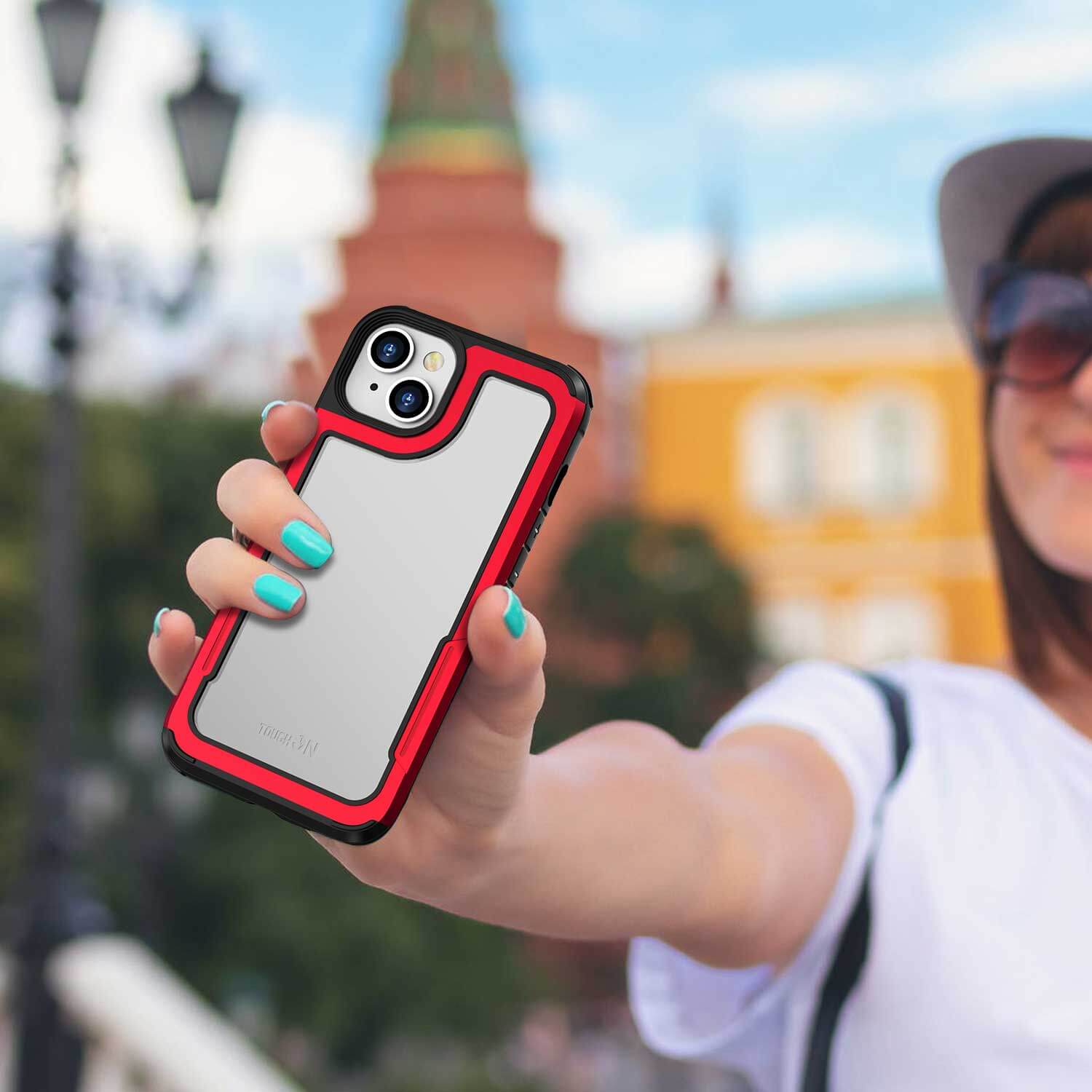 Tough On iPhone 13 Case Iron Shield Red