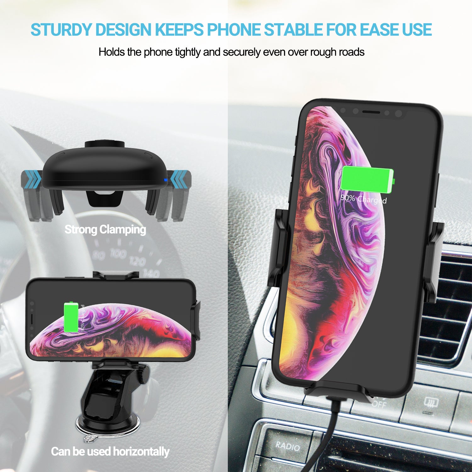 Tough On 15W Automatic Wireless Car Charging Mount