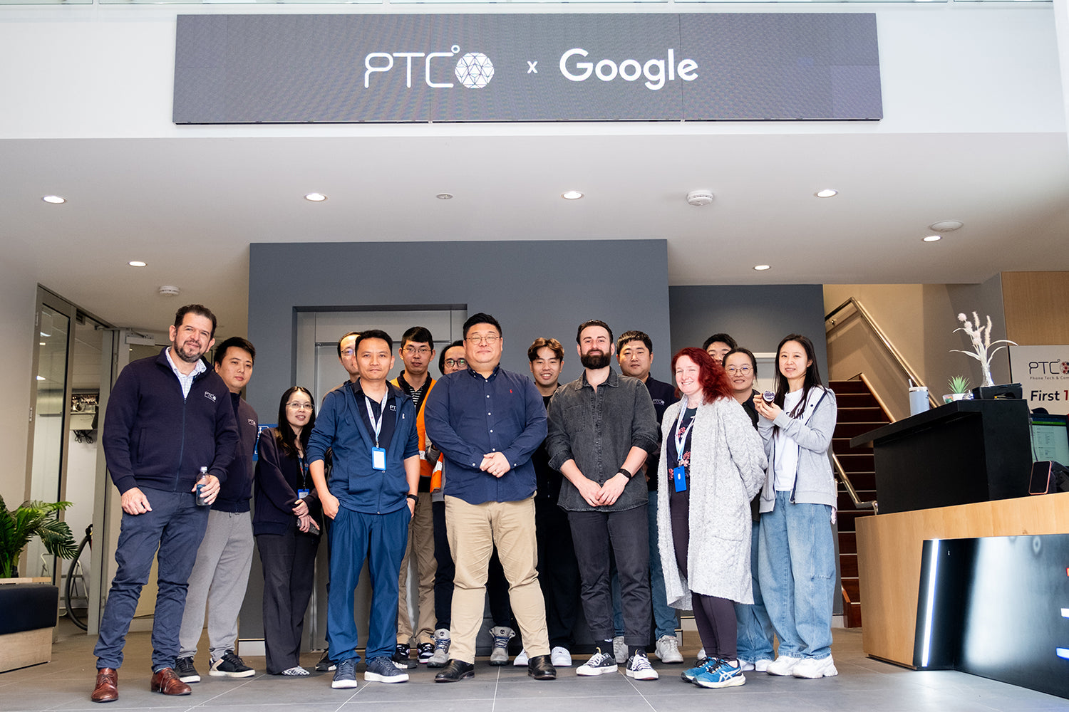 PTC's team welcome Google in to head office