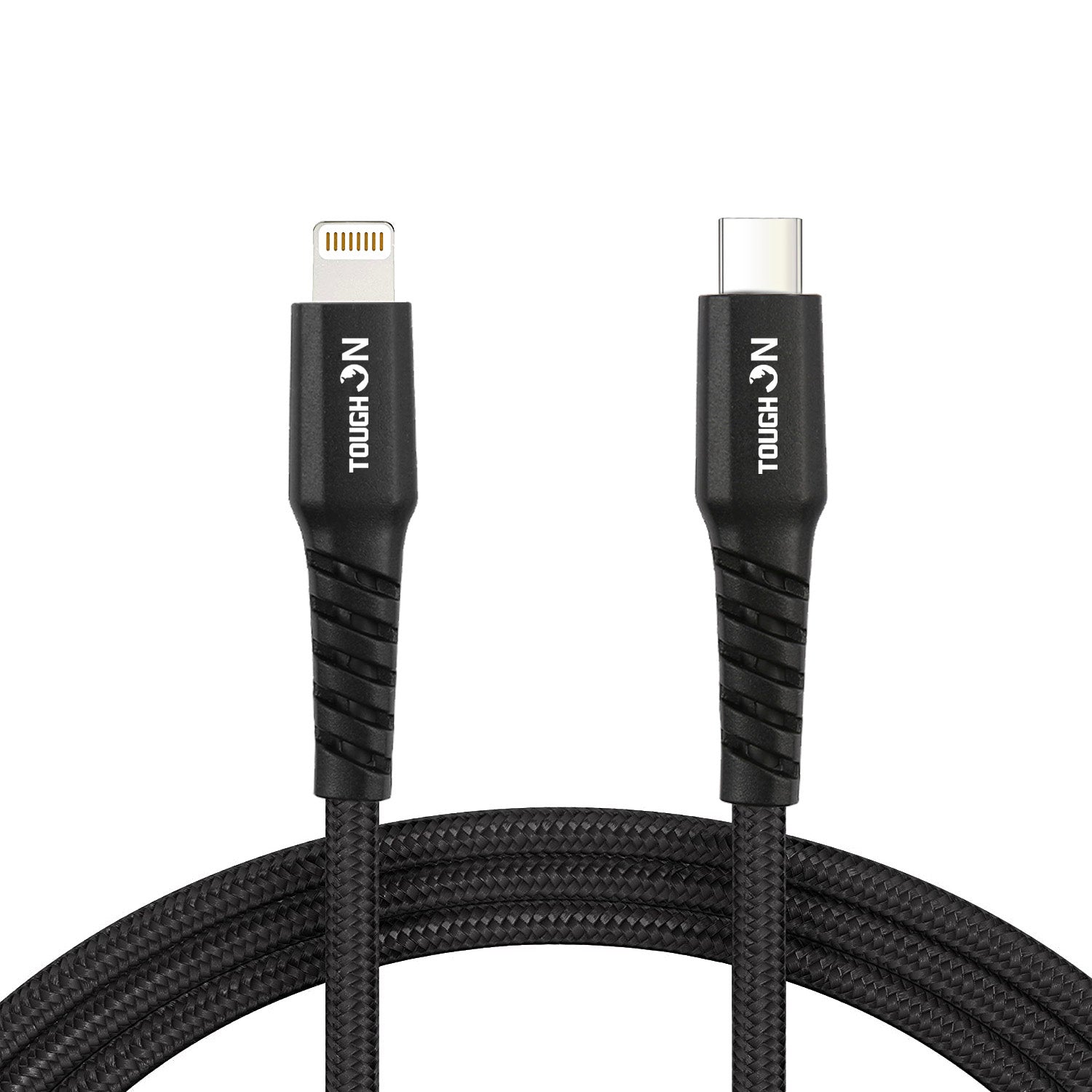 Tough on USB C to Lightning Cable 1m Black for iPhone & iPad Apple MFi Certified