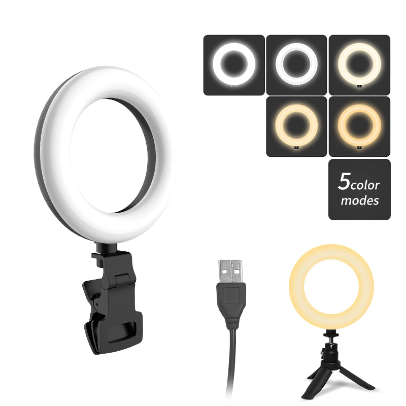 F-601A 5-Colour Ring Selfie Light with Tripod