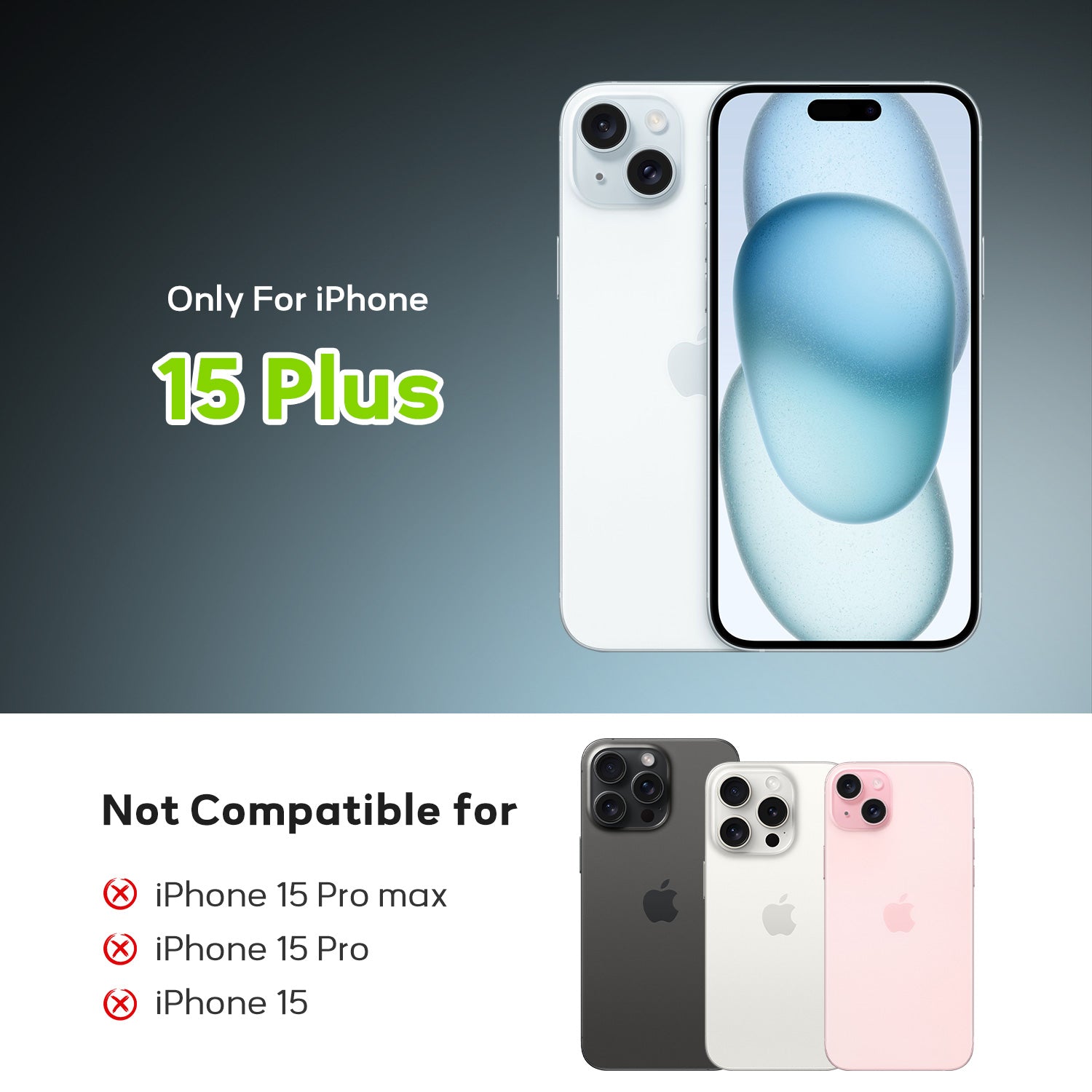 Tough On iPhone 15 Plus Camera lens Protector Tempered Glass Individual Ring