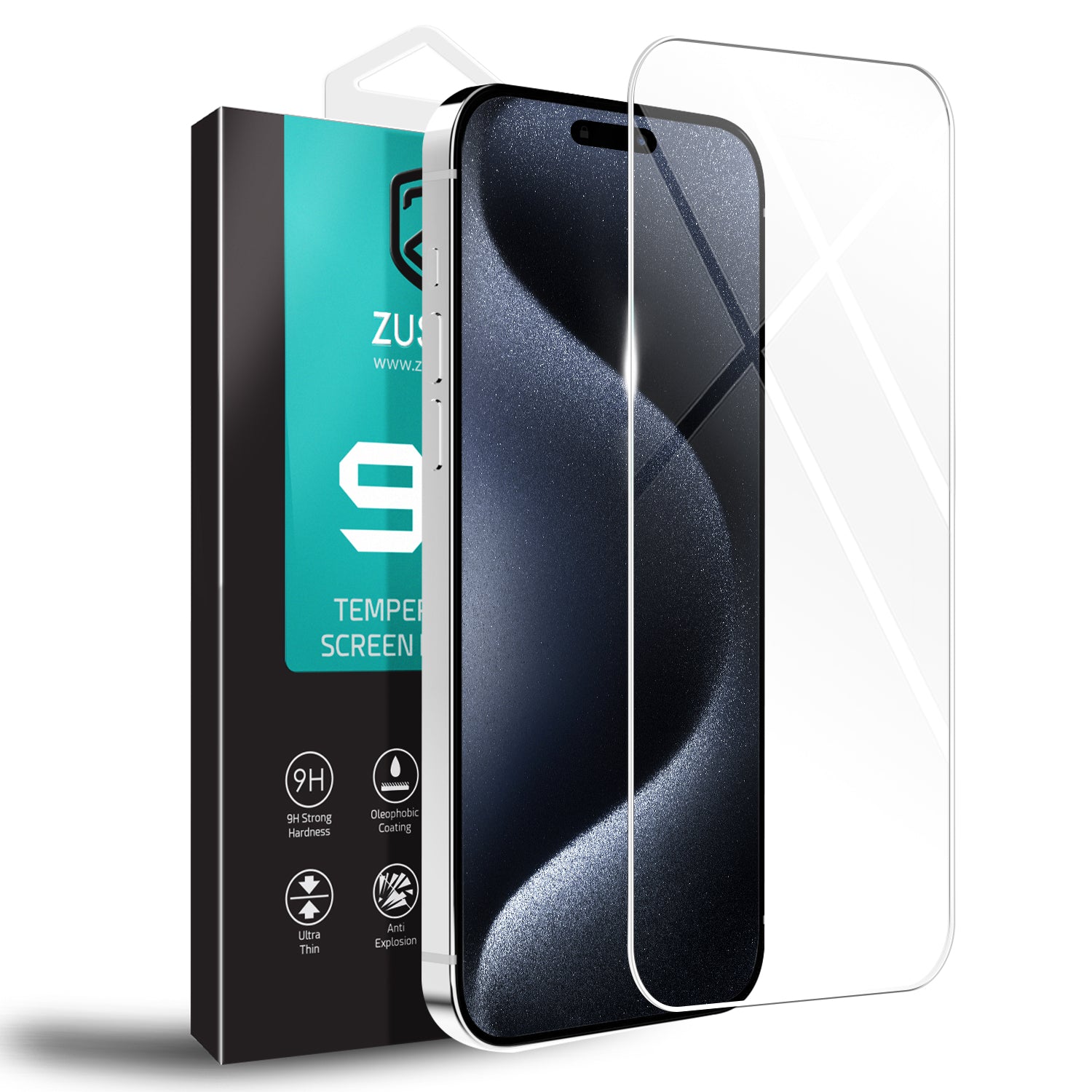 Zuslab iPhone 15 Pro Tempered Glass Screen Protector