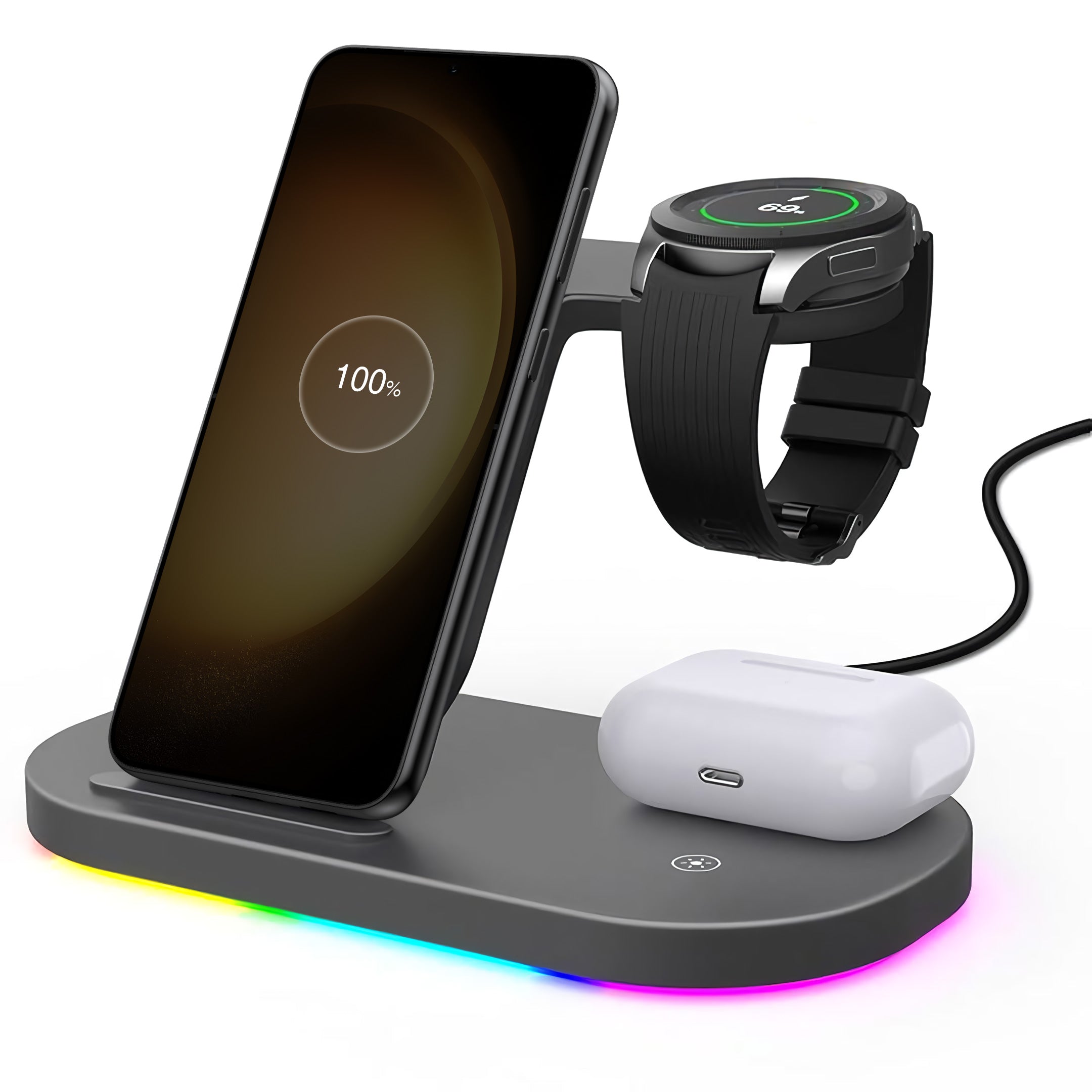 3 in 1 Wireless Charging Stand for Samsung Android Devices